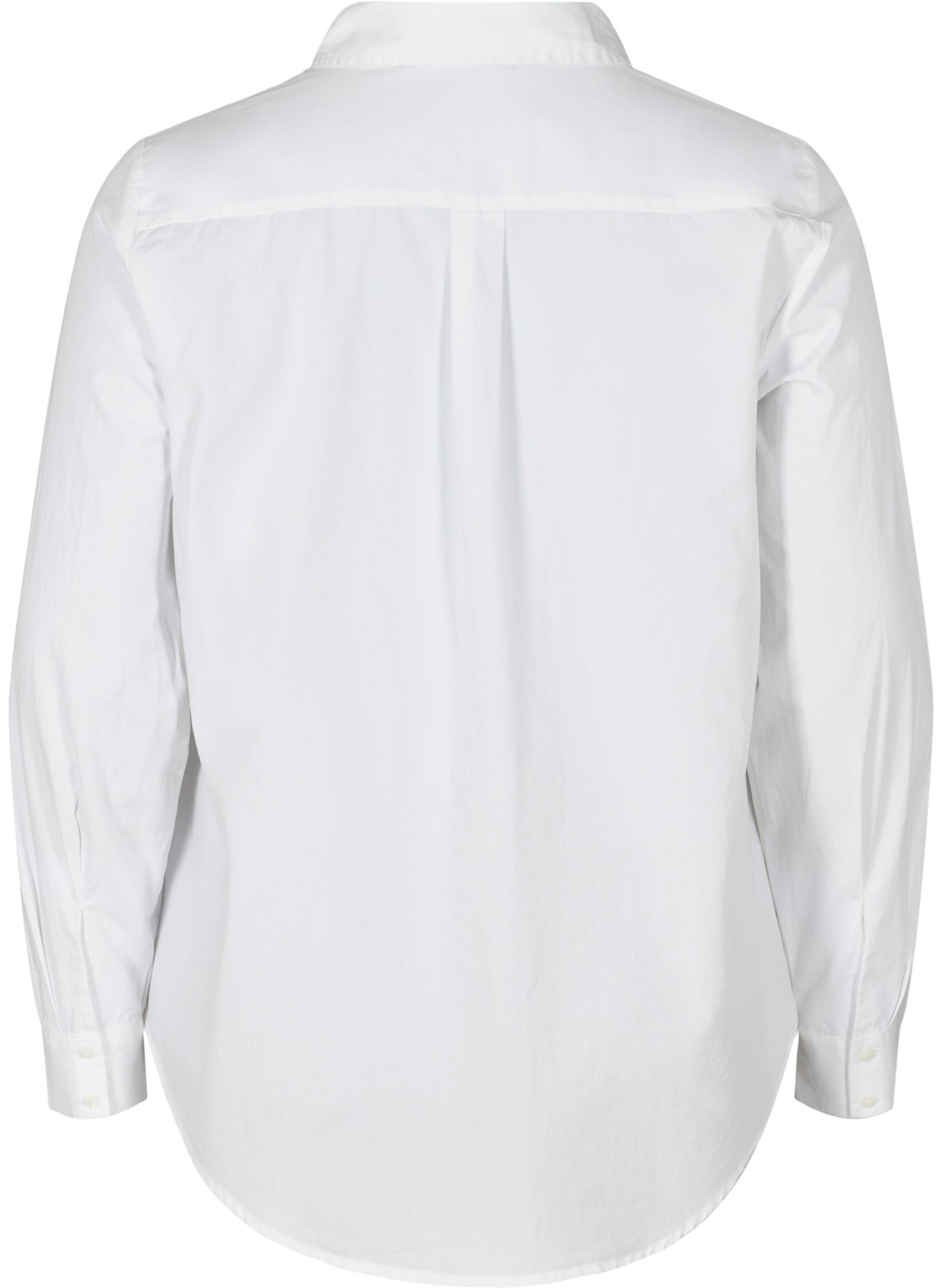Økologisk bomulds skjorte med krave og knapper, White, Packshot image number 1