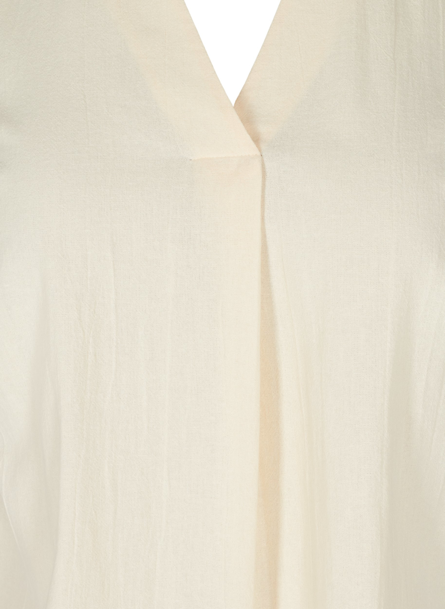 Kortærmet bluse med krave i økologisk bomuld, Mother Of Pearl, Packshot image number 2