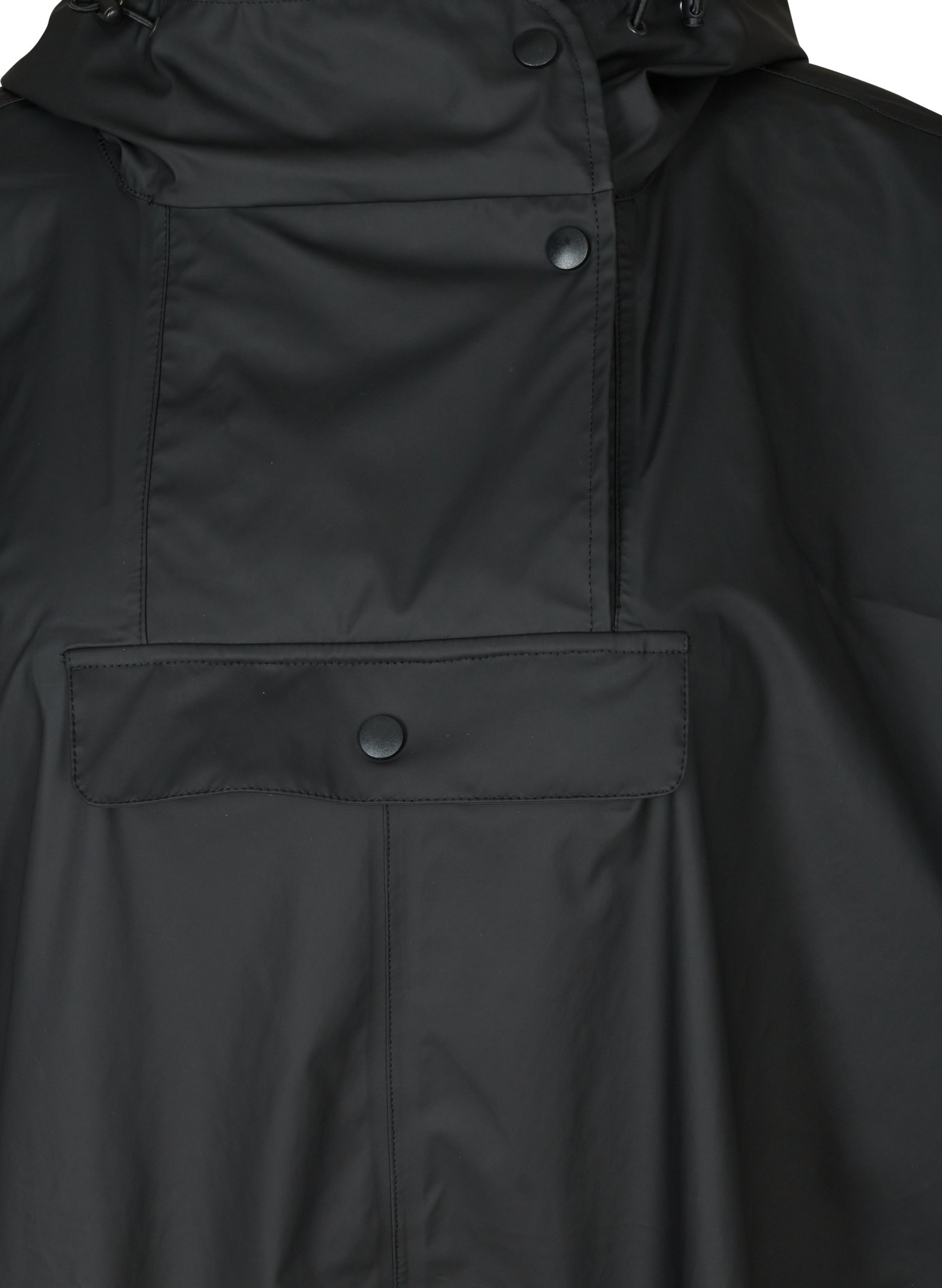 Regn poncho med hætte, Black, Packshot image number 2