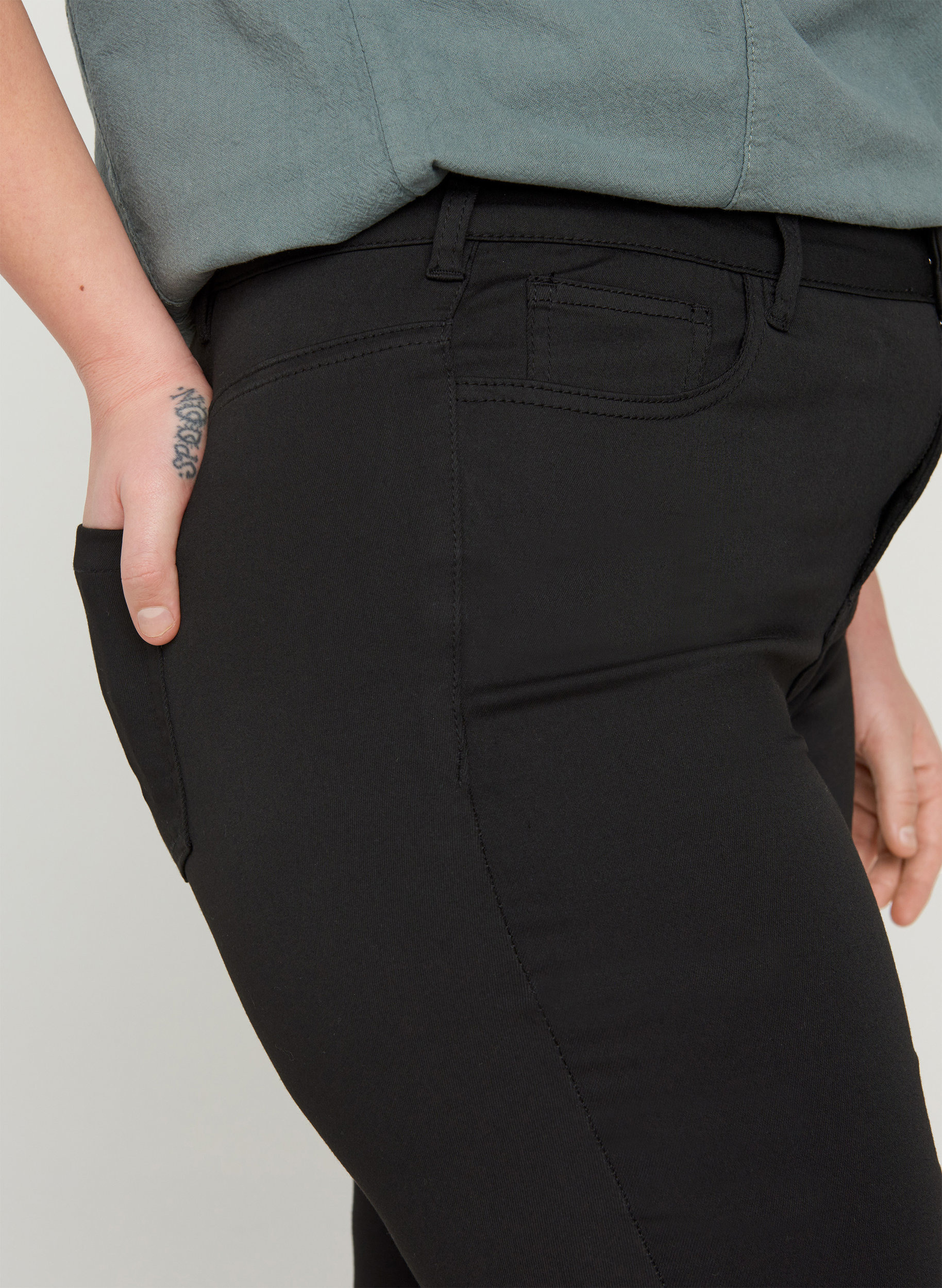 Stay black Amy jeans med høj talje, Black, Model image number 2