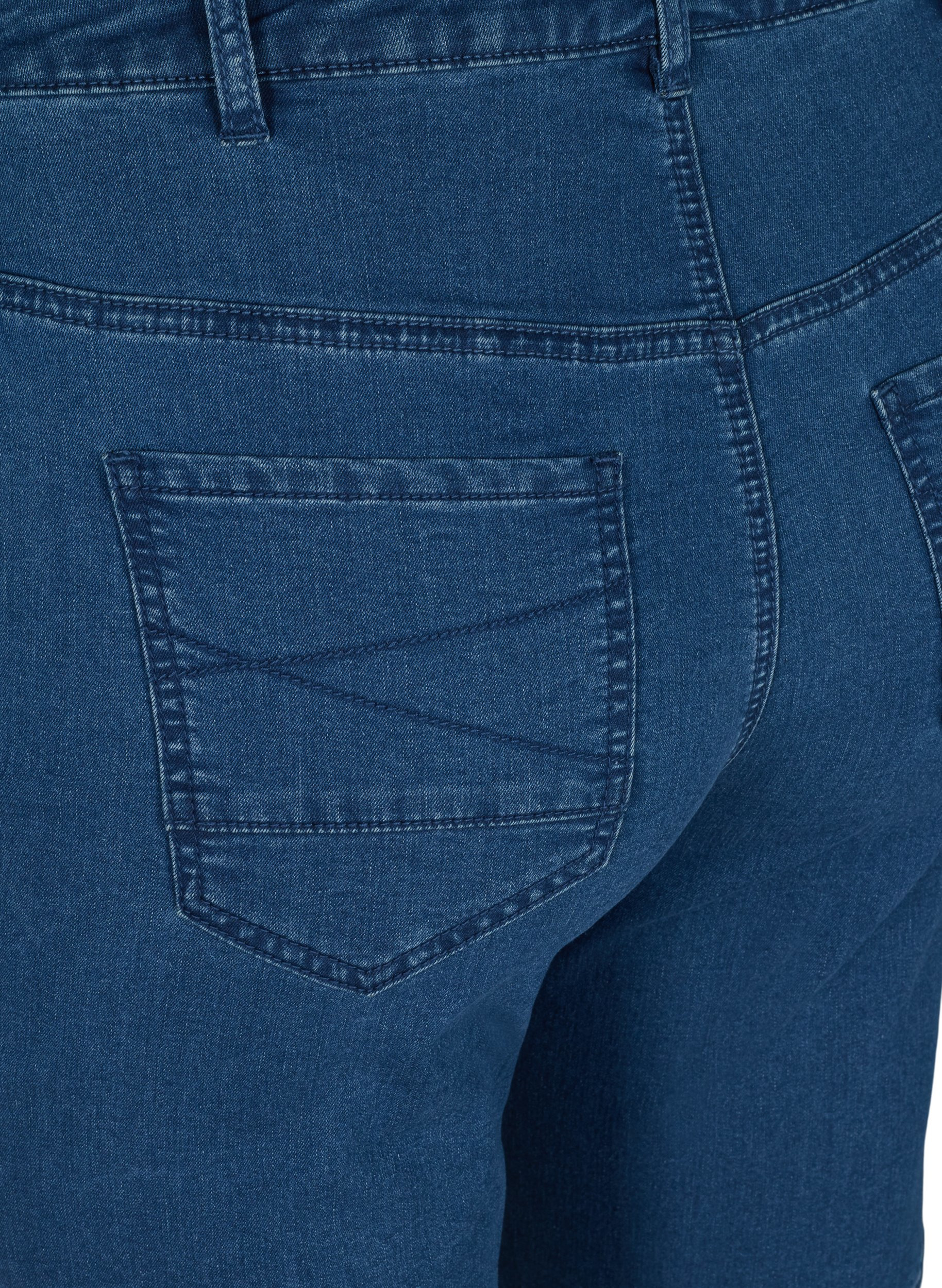 Tætsiddende denim shorts, Medium Blue Denim, Packshot image number 3