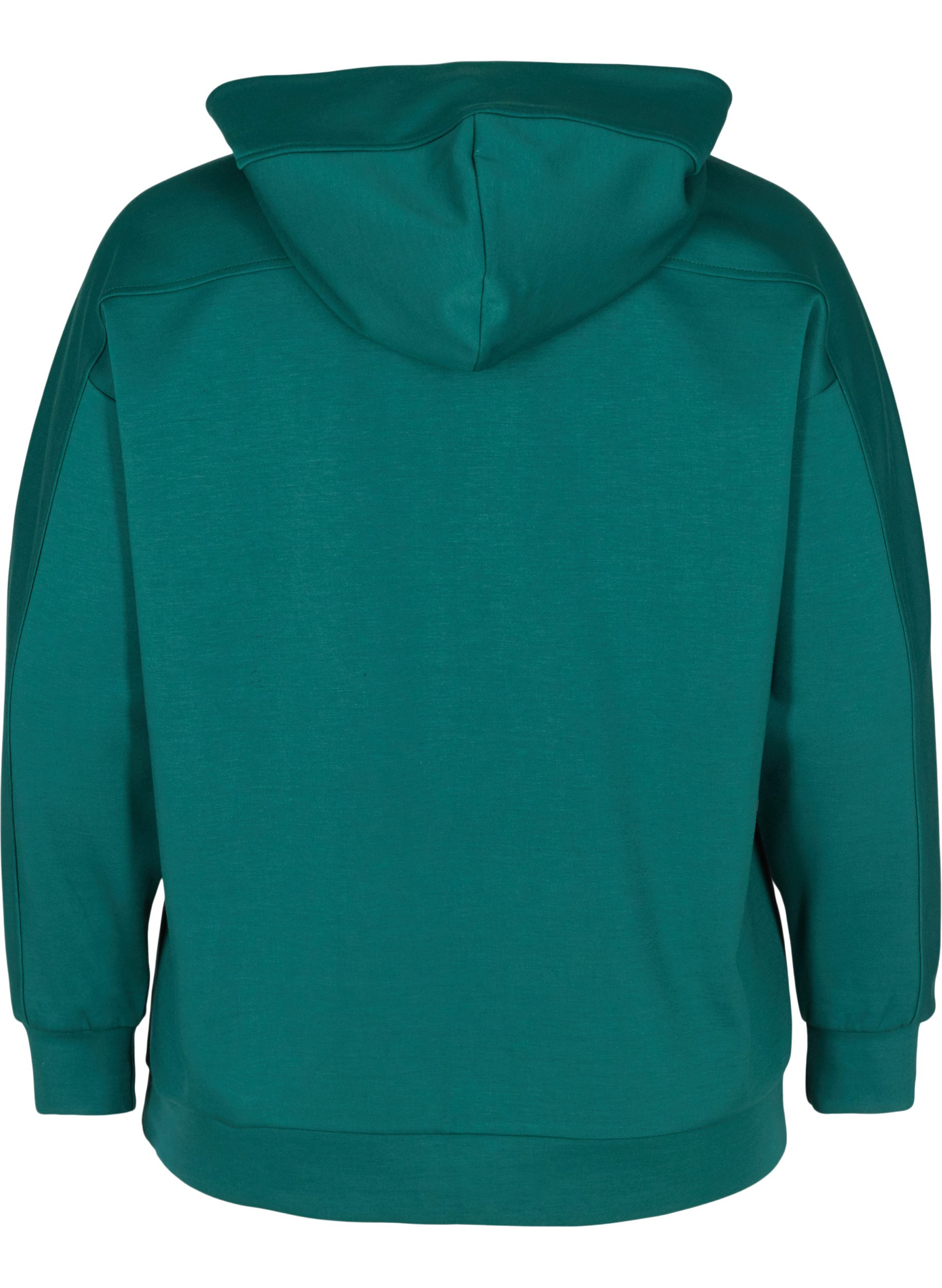 Løstsiddende sweatshirt med hætte, Deep Teal, Packshot image number 1