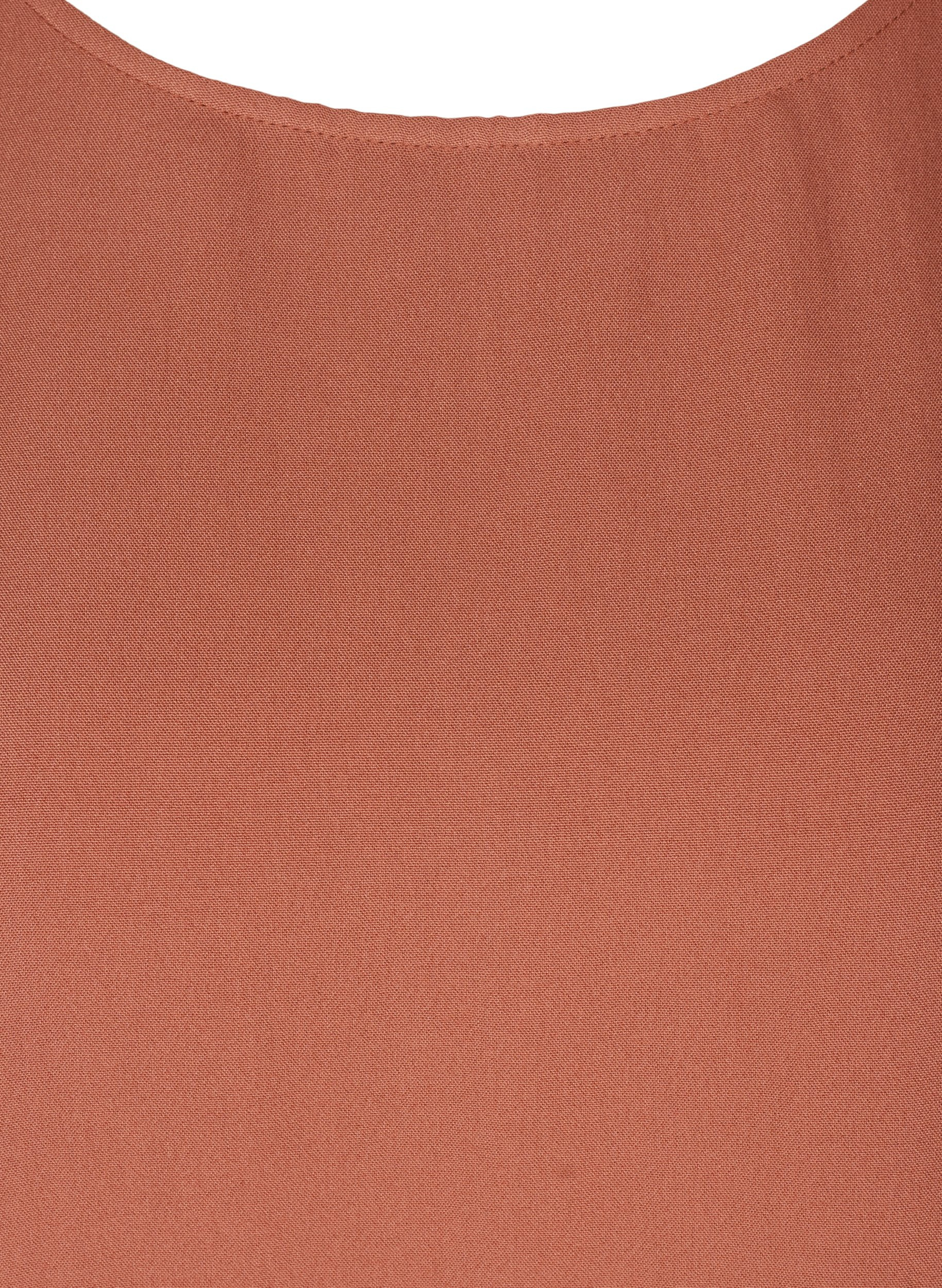 Kortærmet viskose kjole med a-form , Copper Brown, Packshot image number 2