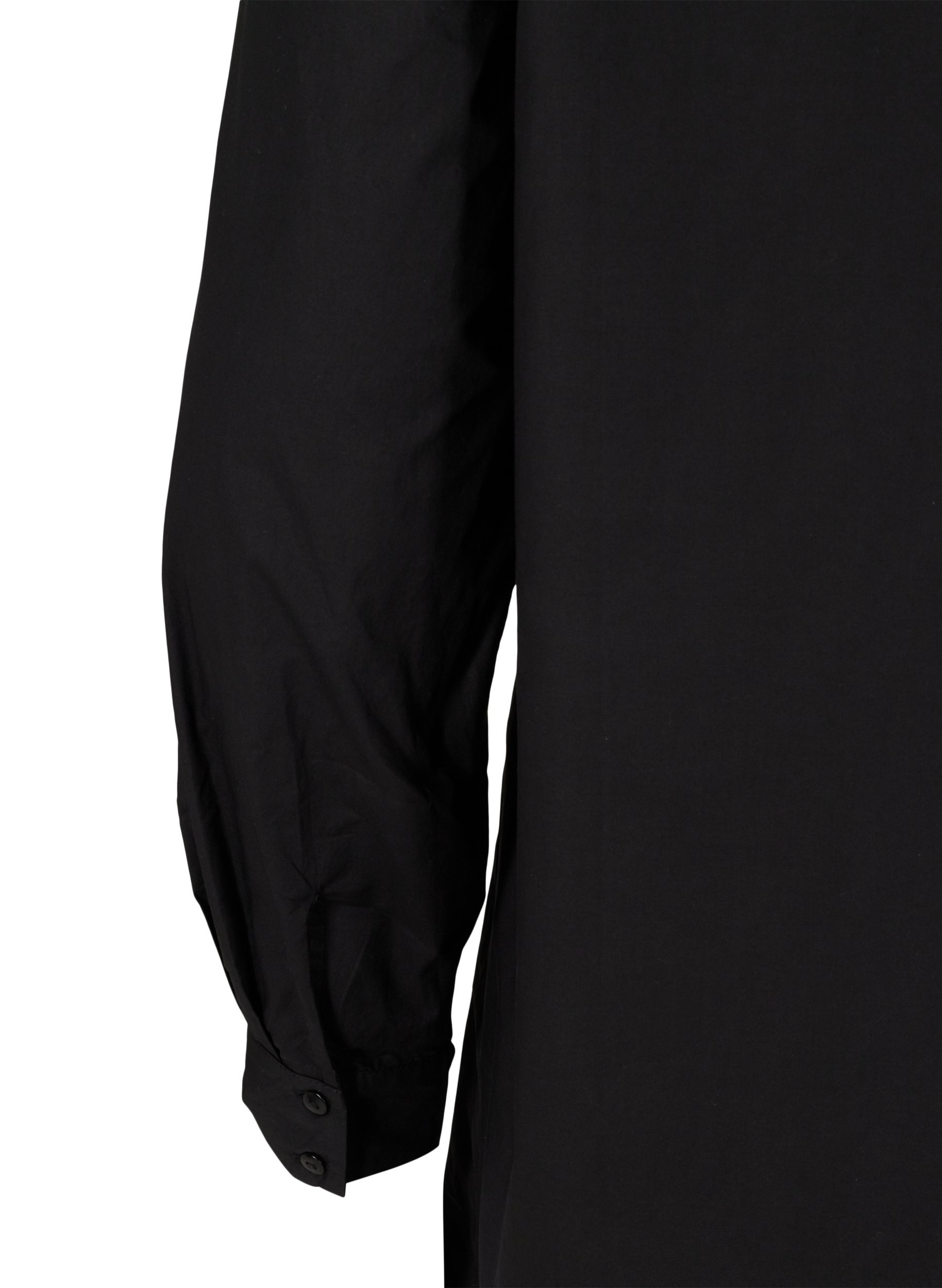 Bomulds tunika med stor krave, Black, Packshot image number 3