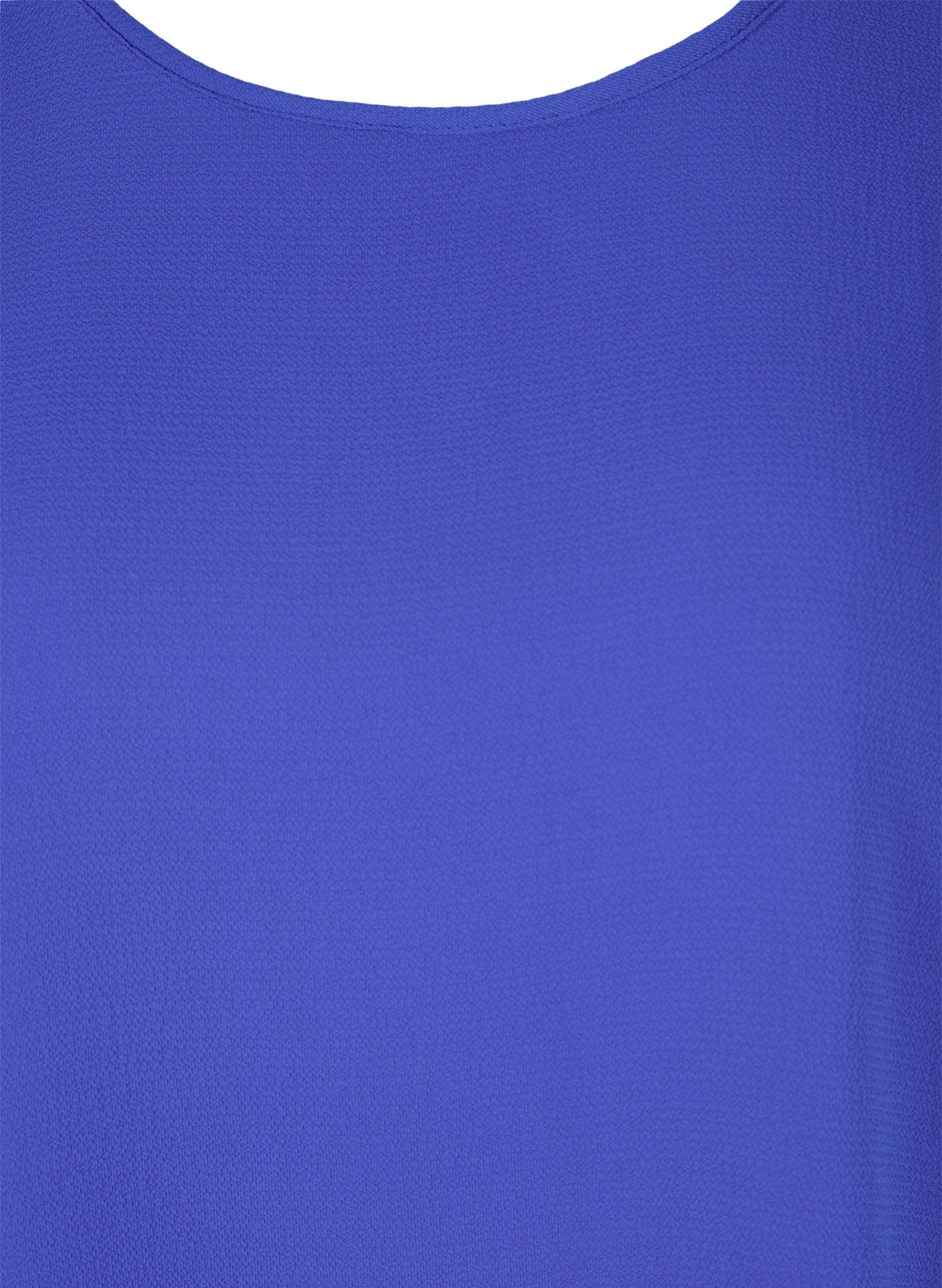 Bluse med korte ærmer og rund halsudskæring, Dazzling Blue, Packshot image number 2