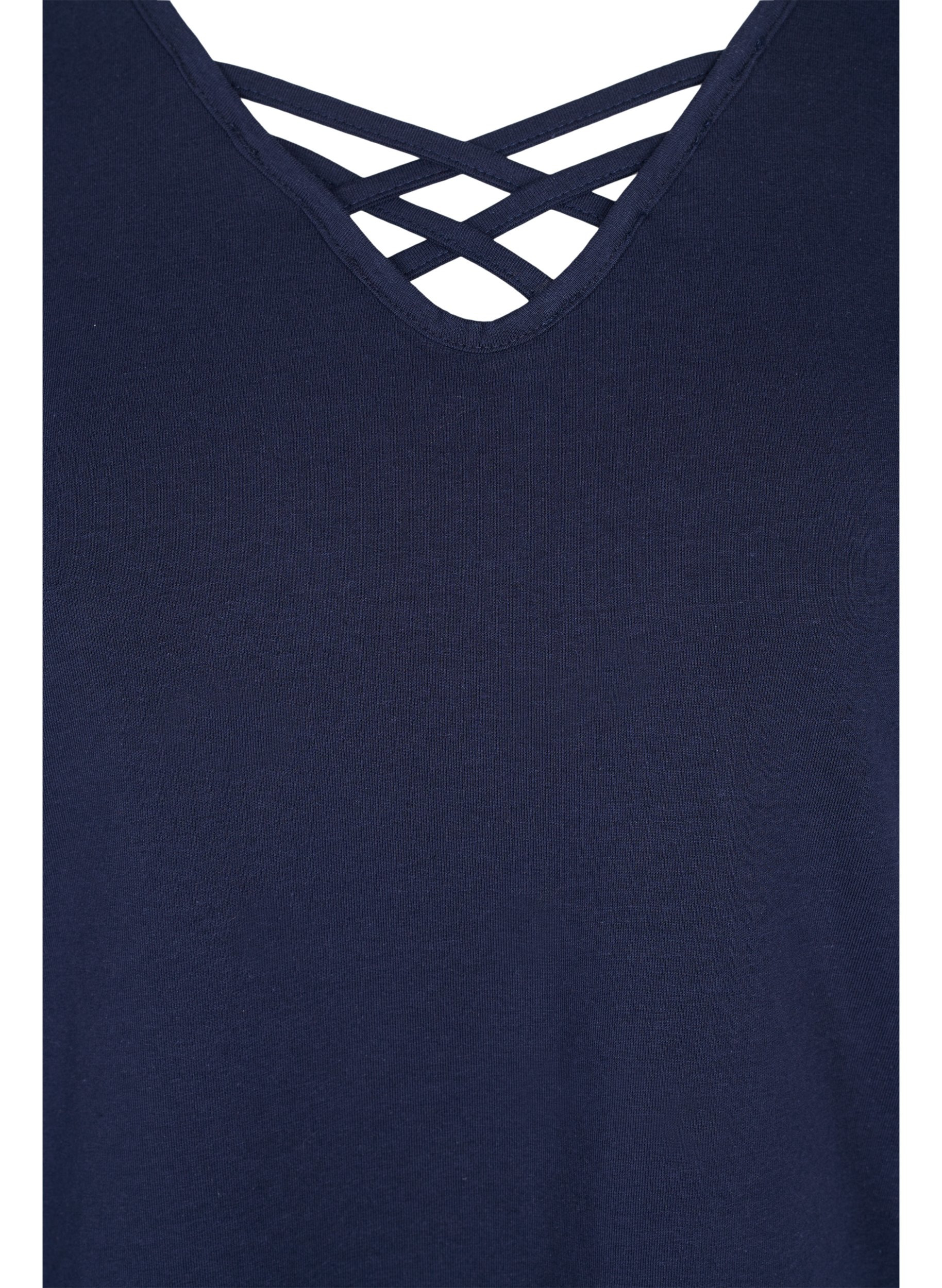 Kortærmet t-shirt med v-udskæring, Navy Blazer, Packshot image number 2