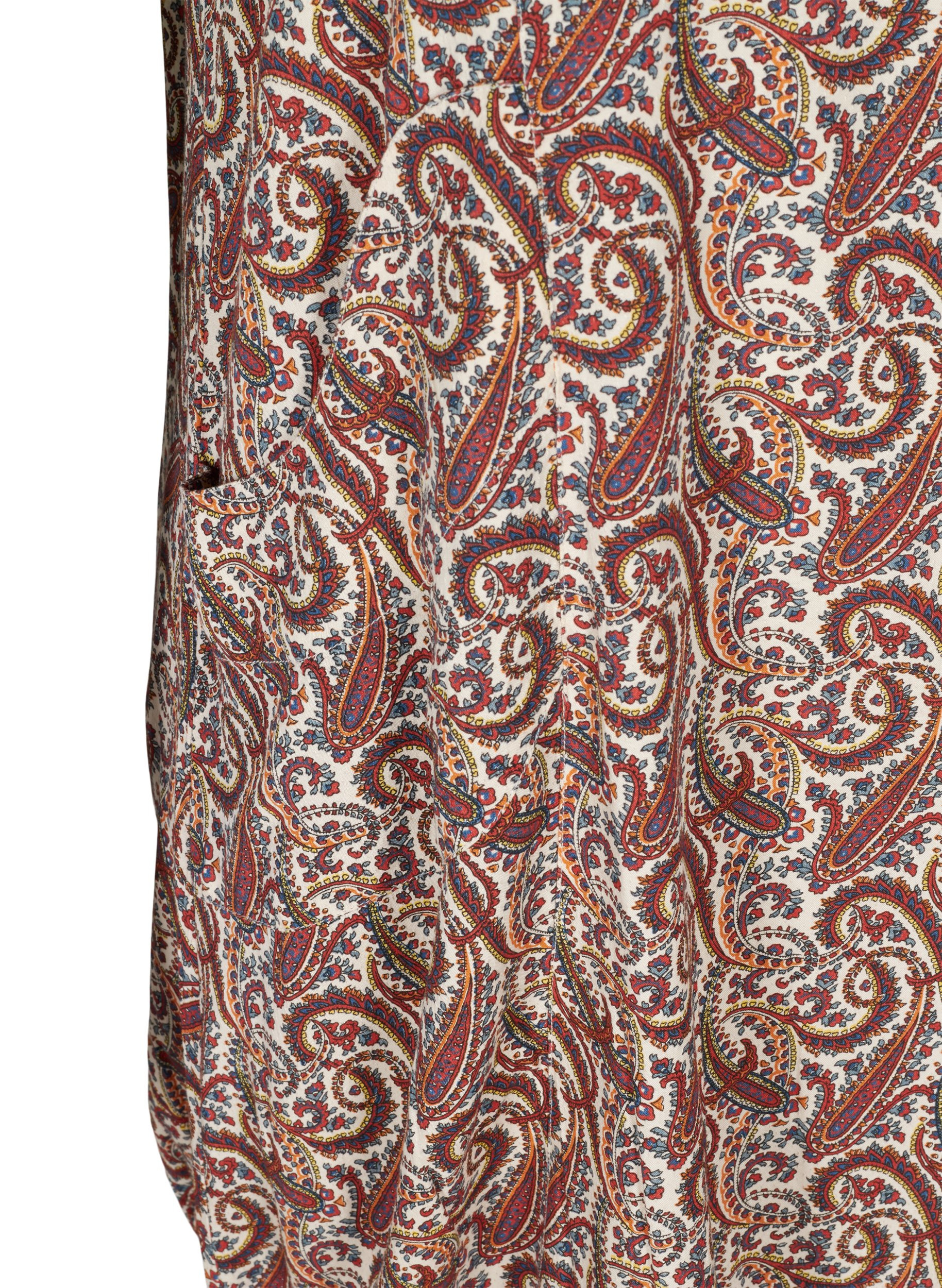 Kortærmet viskose kjole med print, Burned Paisley, Packshot image number 3