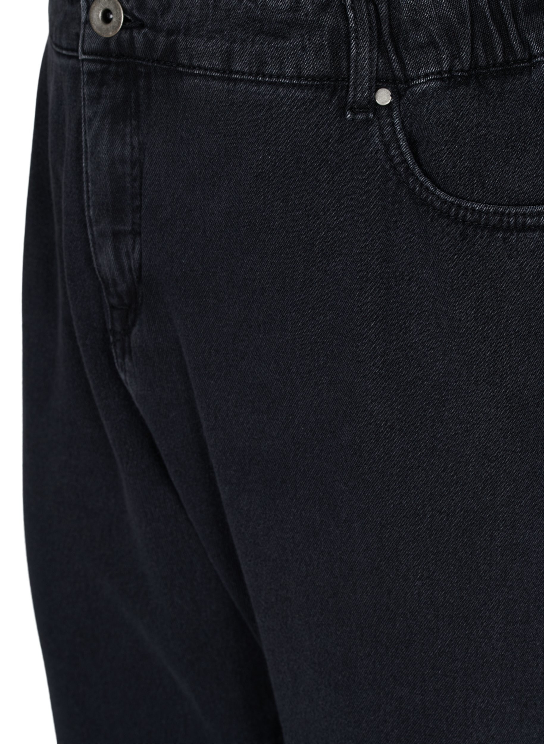 Slouchy fit Saga jeans med høj talje, Grey Denim, Packshot image number 2