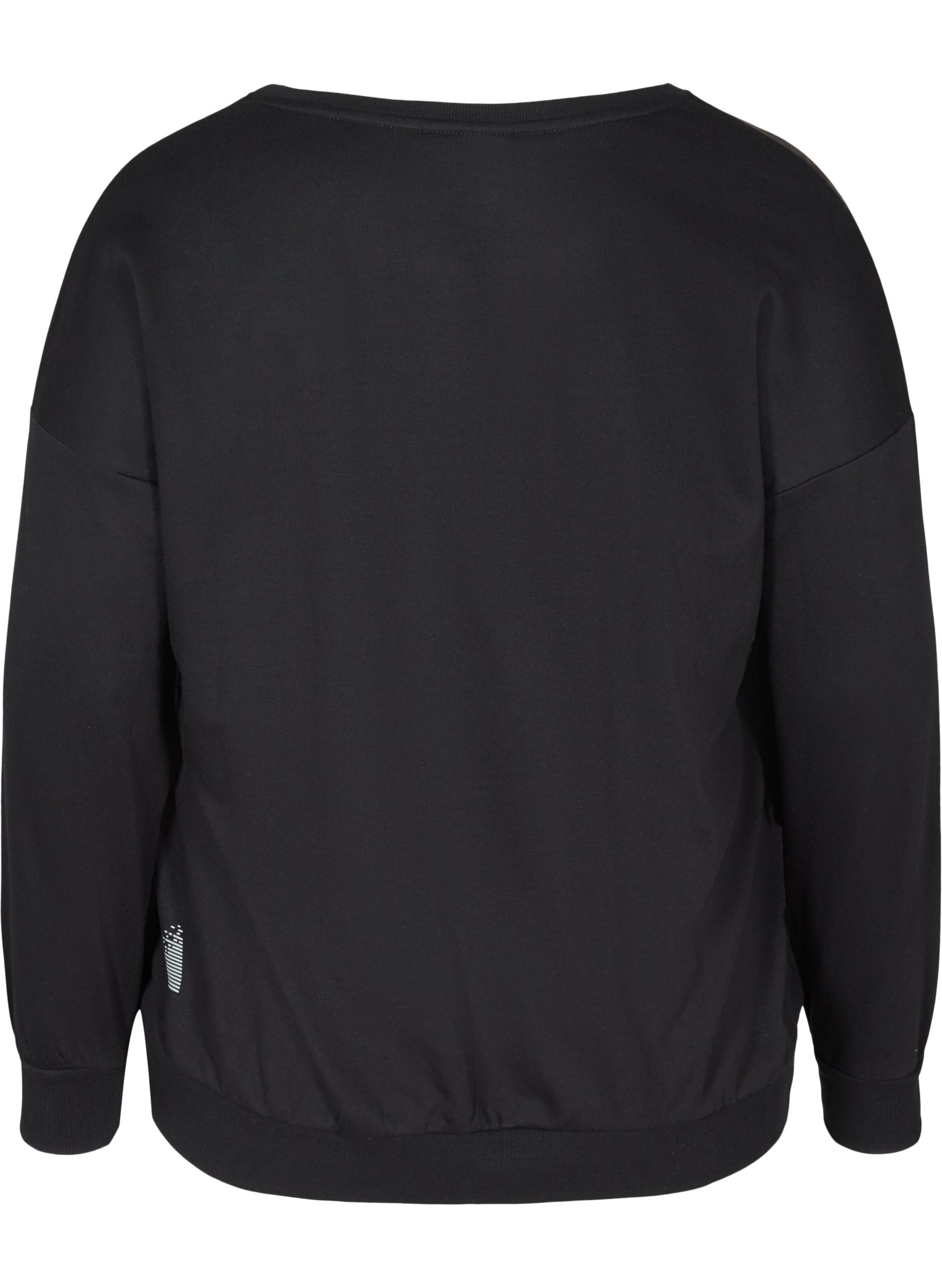 Sweatshirt med print detaljer, Black, Packshot image number 1