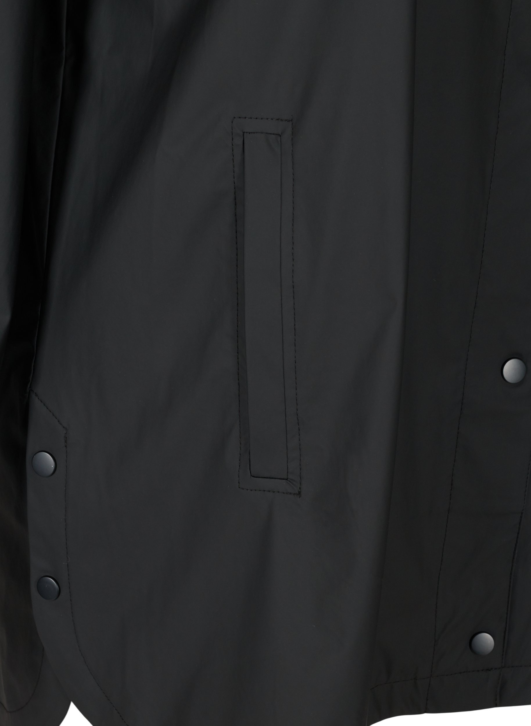 Regnjakke med hætte og lommer, Black, Packshot image number 3