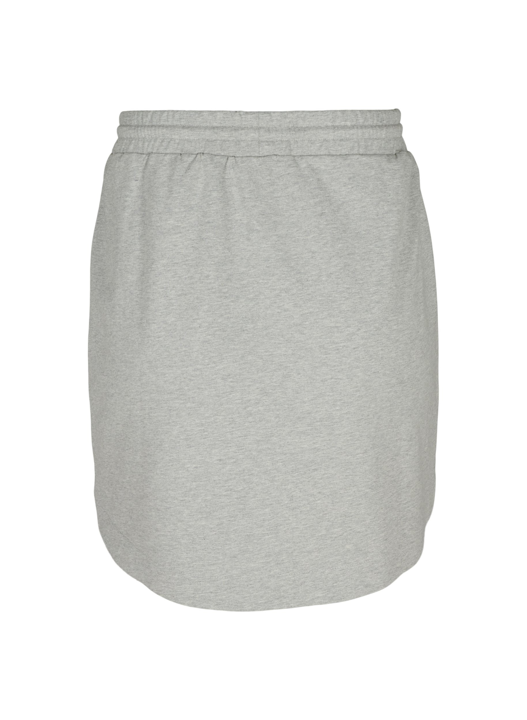 Meleret nederdel med snøre, Light Grey Melange, Packshot image number 1