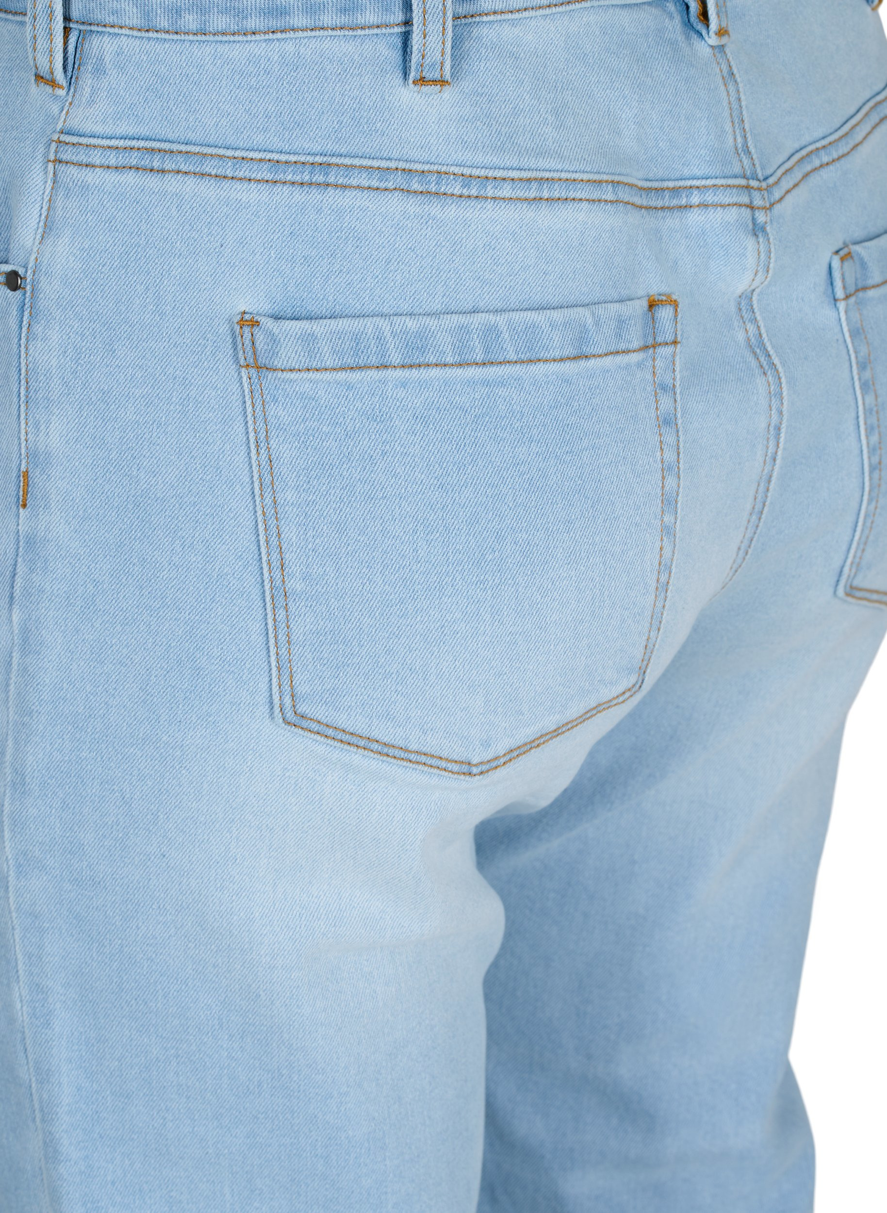 7/8 jeans med rå kanter og høj talje, Super L.Blue Denim, Packshot image number 3