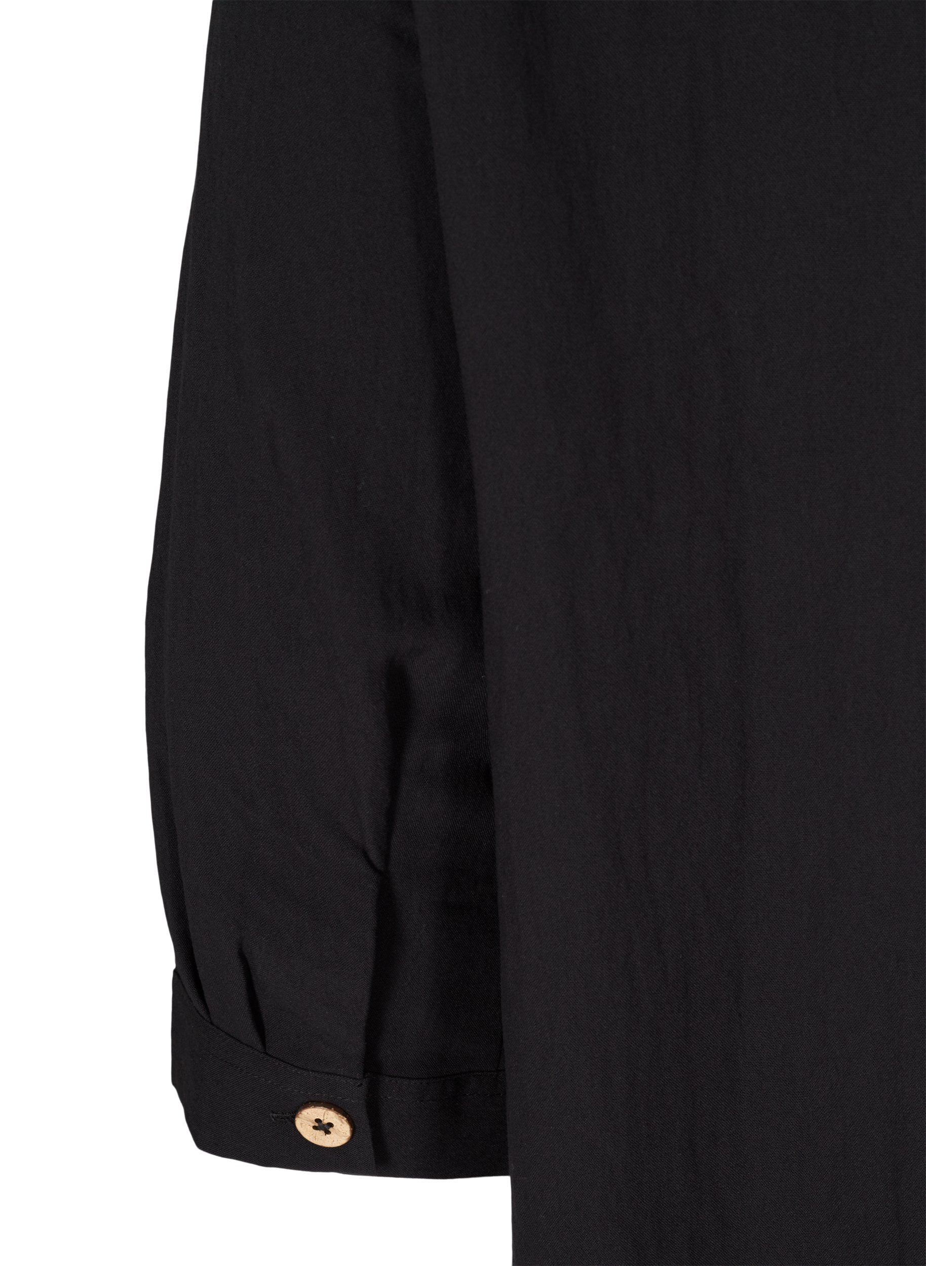 Viskose bluse med knapper og v-hals, Black, Packshot image number 3