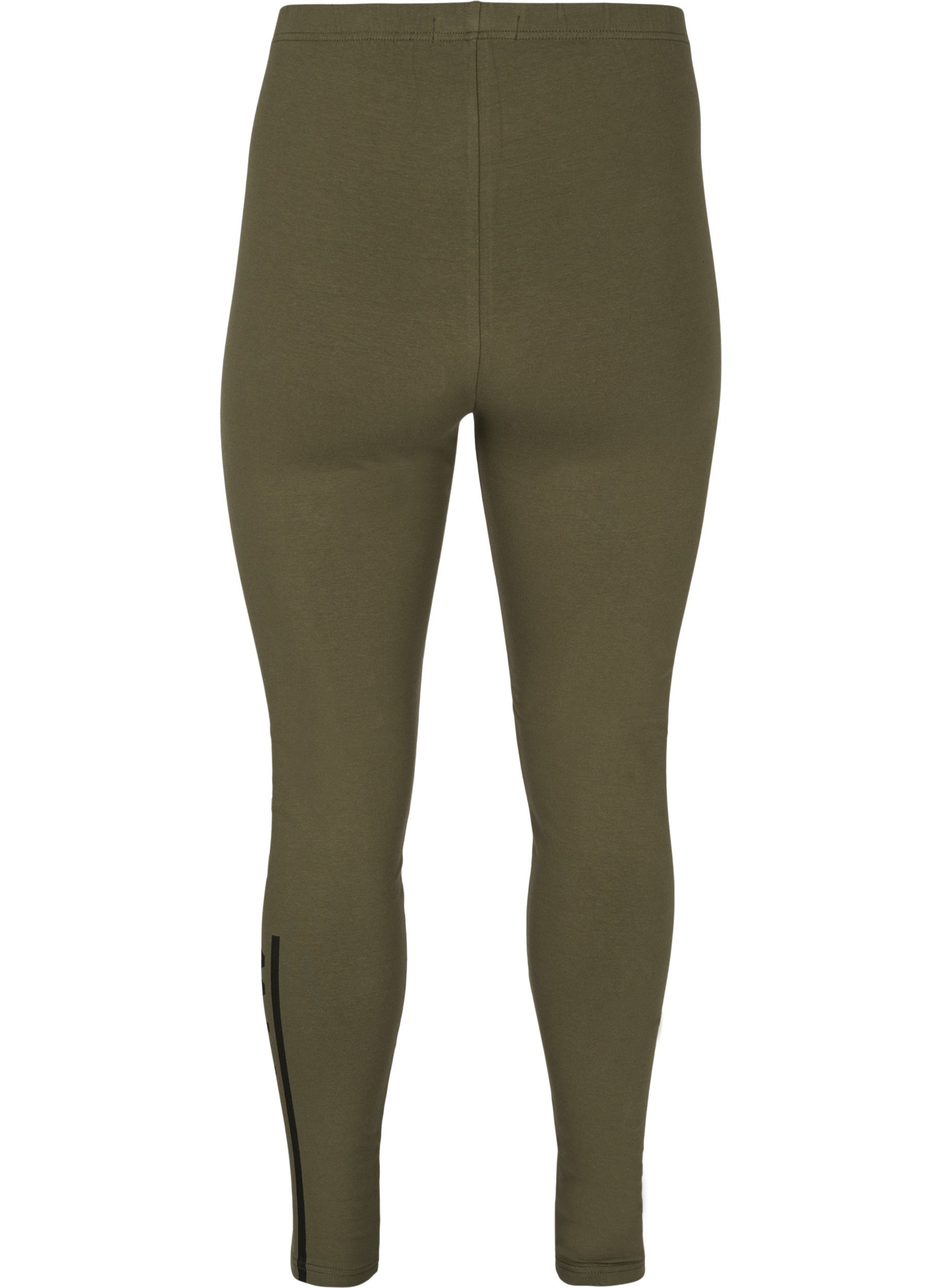 Bomulds leggings med printdetaljer, Ivy Green, Packshot image number 1