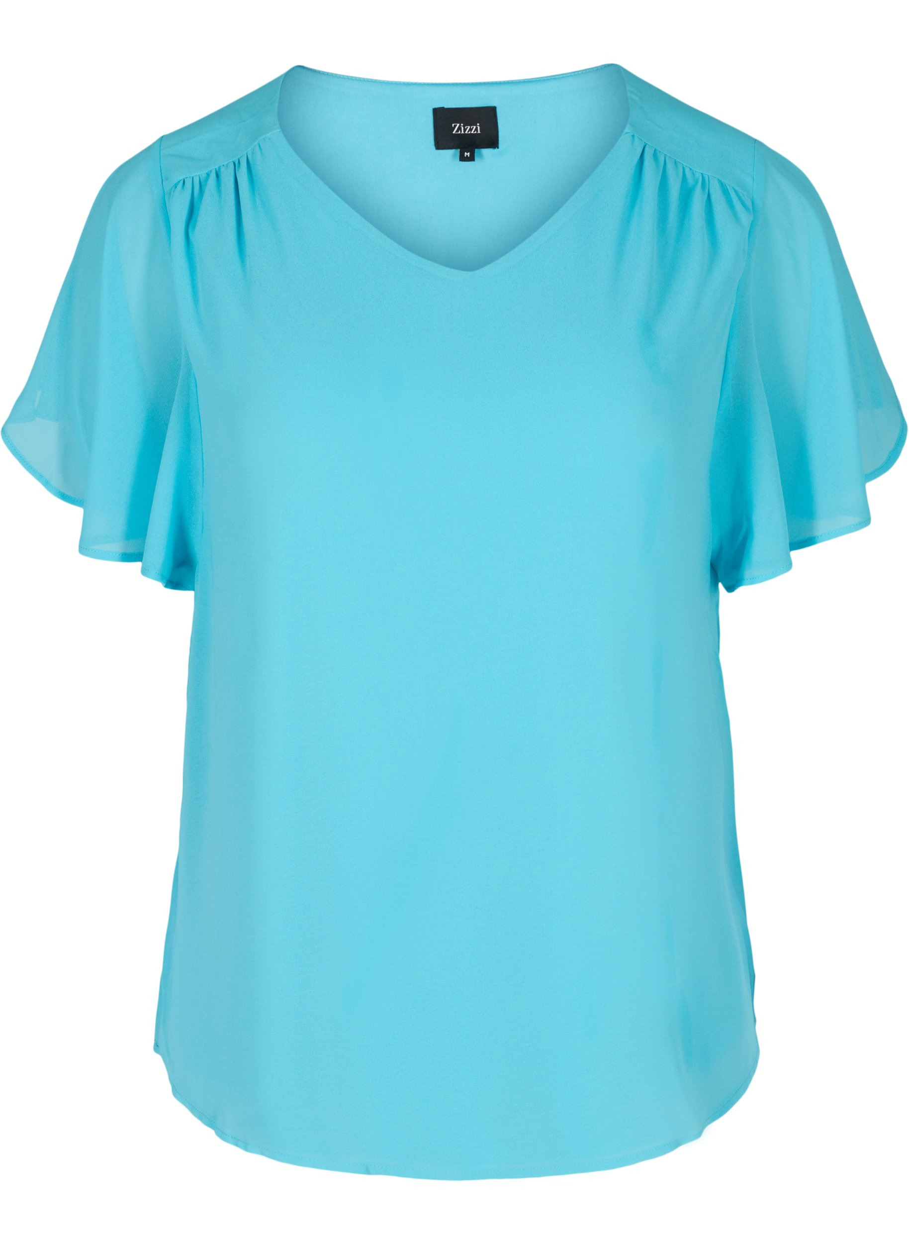 Bluse med korte ærmer, River Blue, Packshot image number 0