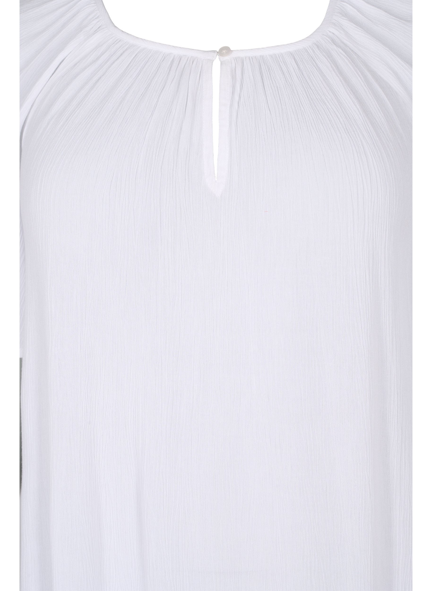 Kortærmet kjole i viskose, Bright White, Packshot image number 2