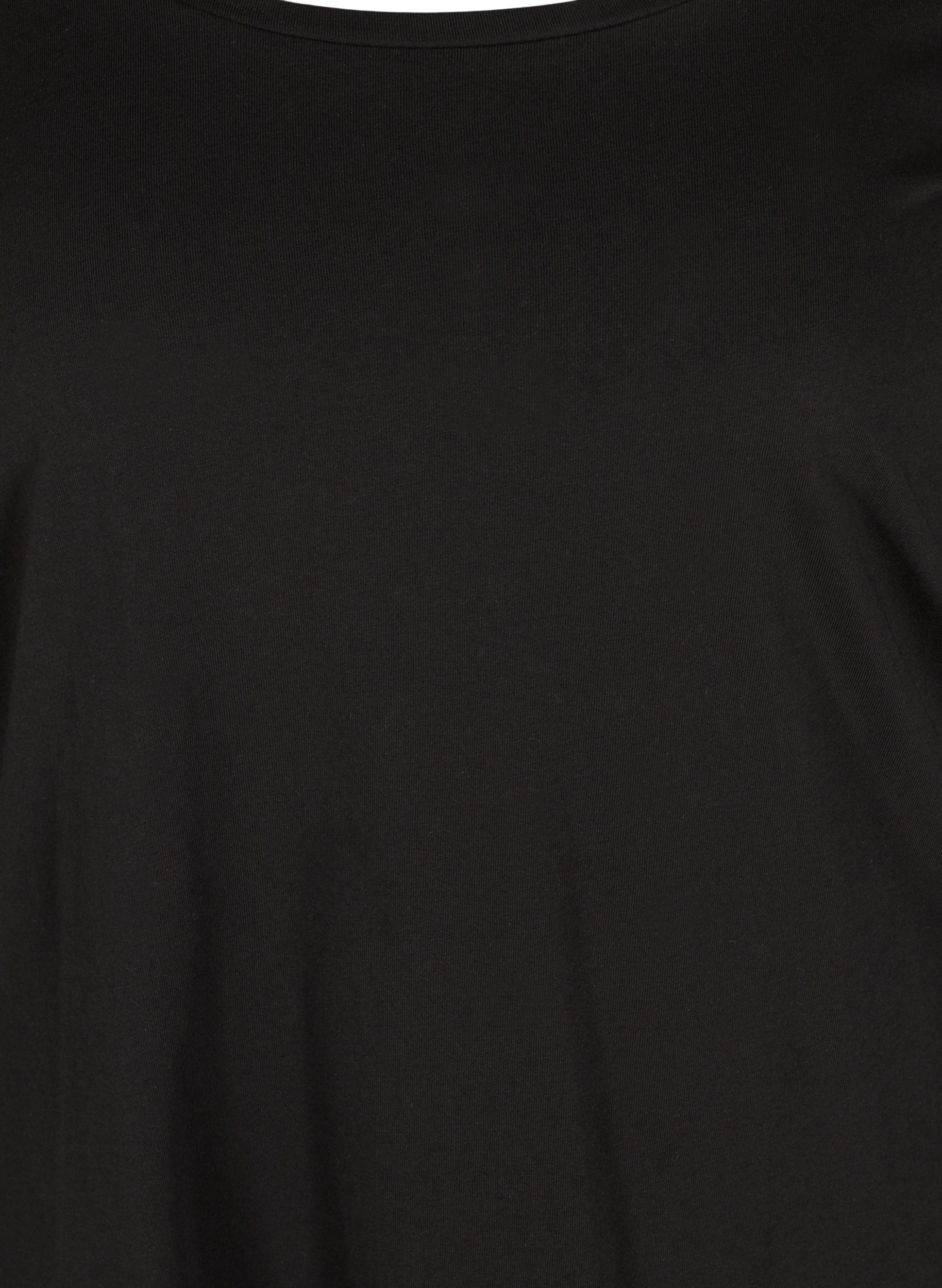 2-pak basis bluse med lange ærmer, Black, Packshot image number 2