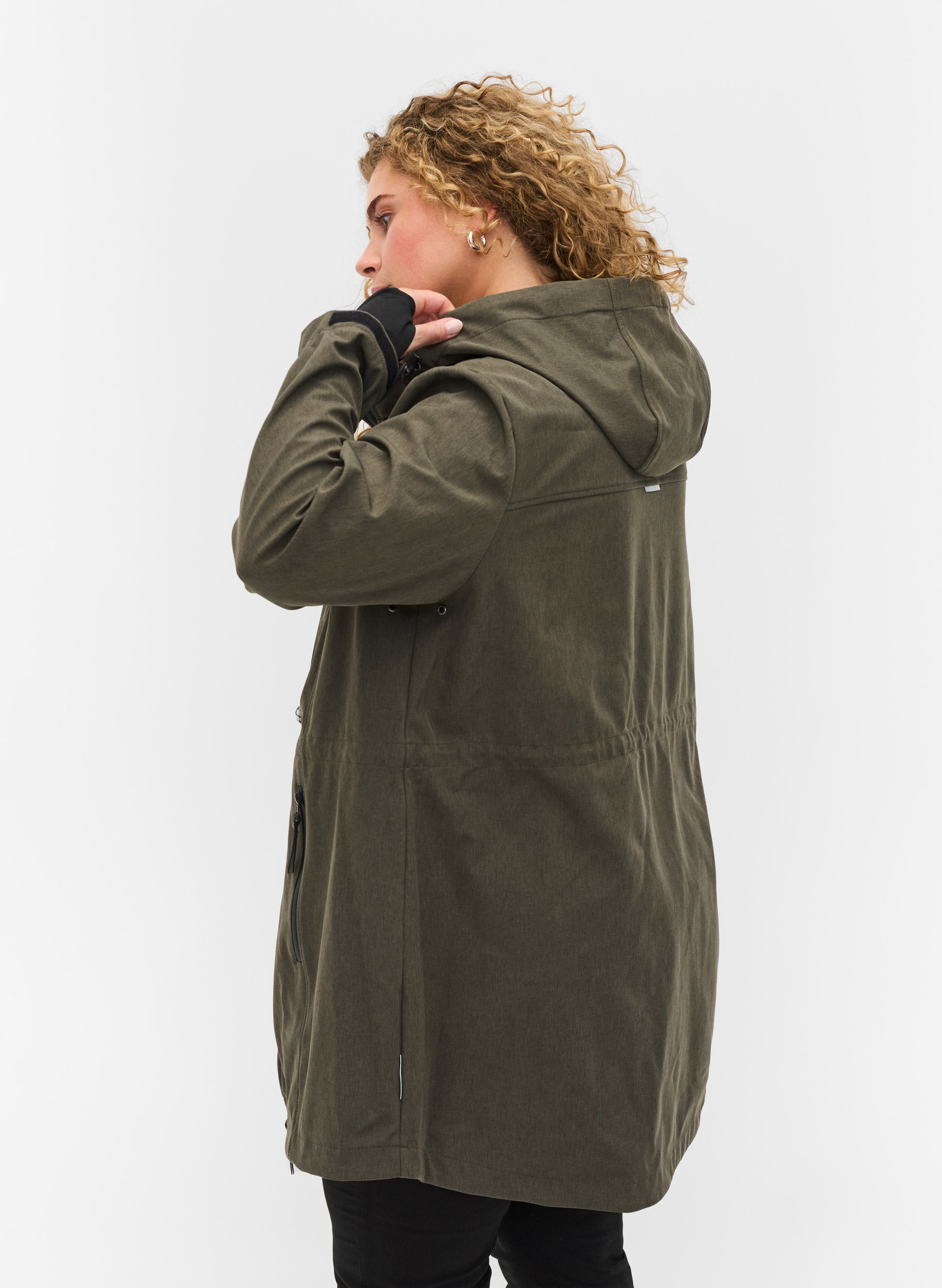 Softshell jakke med aftagelig hætte, Grape Leaf, Model image number 1