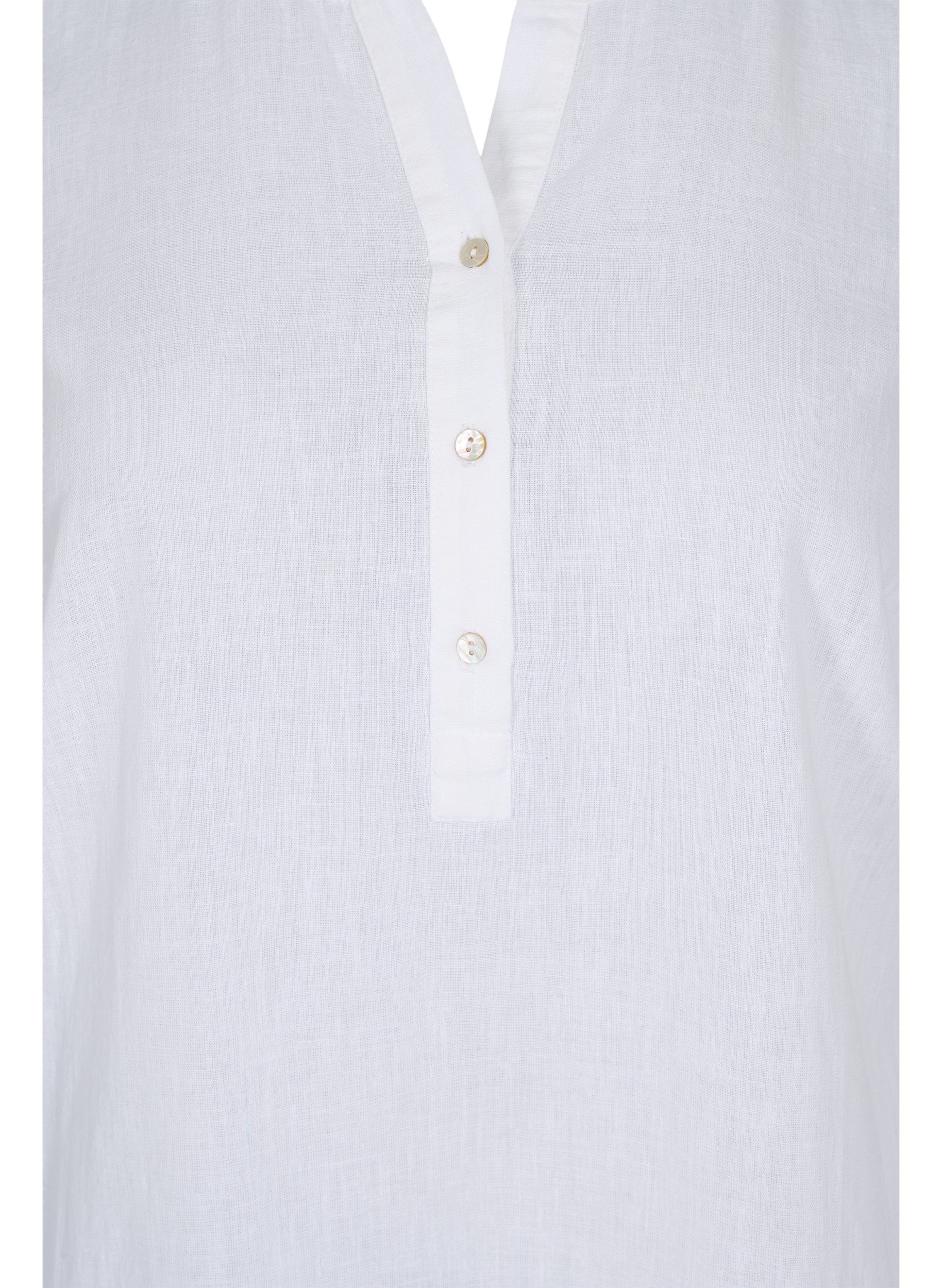 Lang skjortekjole med korte ærmer, White, Packshot image number 2