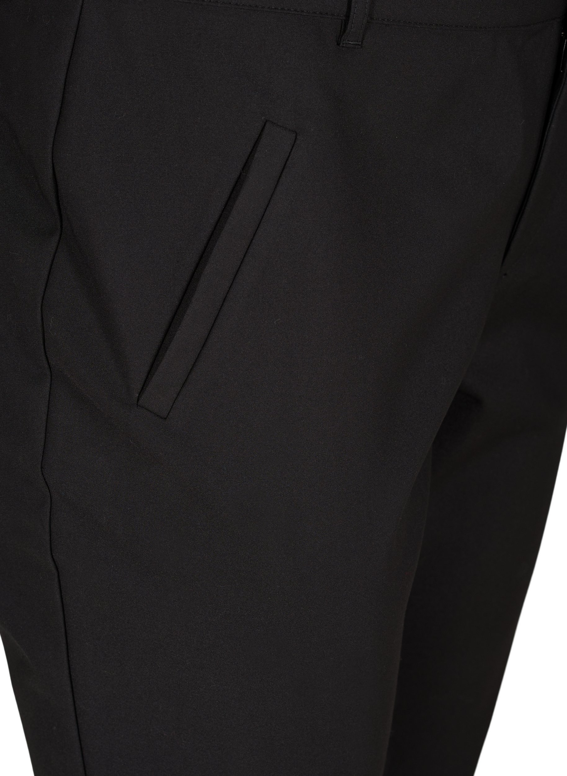 Klassiske bukser med høj talje og ankellængde, Black, Packshot image number 2