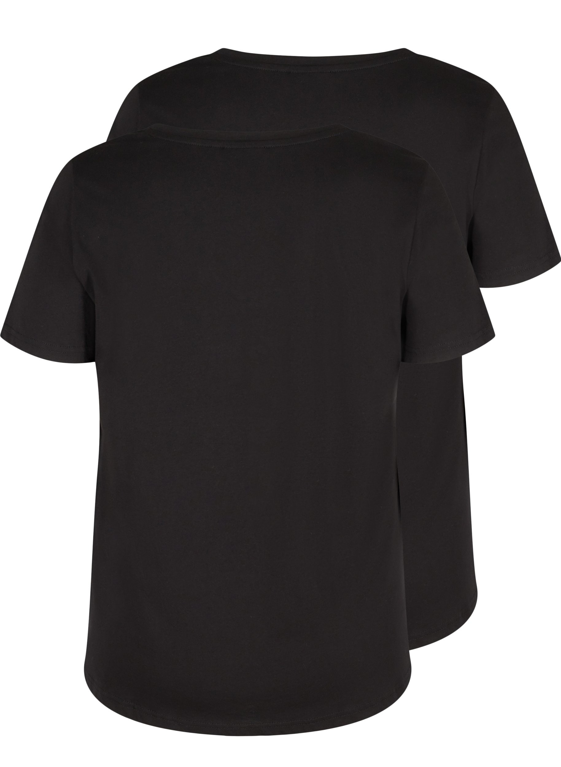2-pak basis bomulds t-shirt, Black, Packshot image number 1