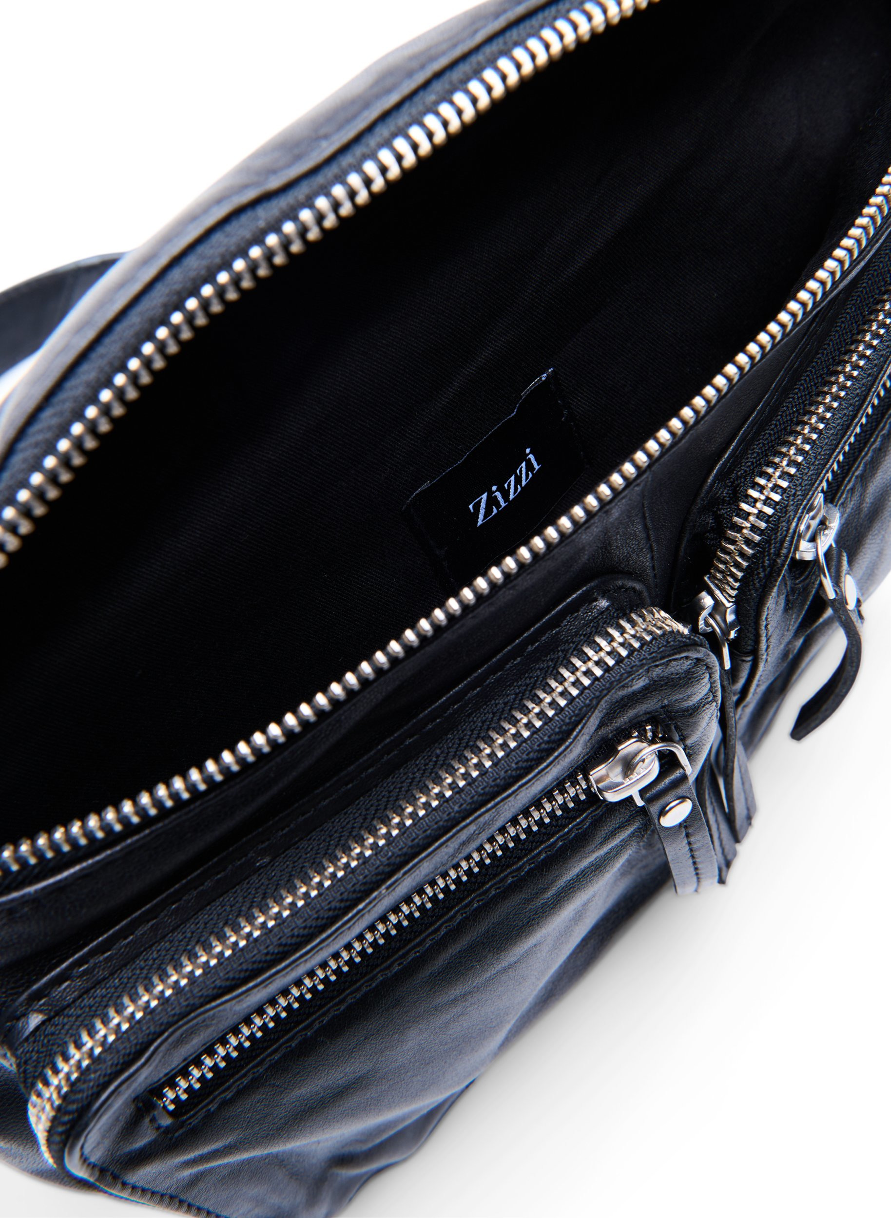 Bæltetaske i læder , Black, Packshot image number 3