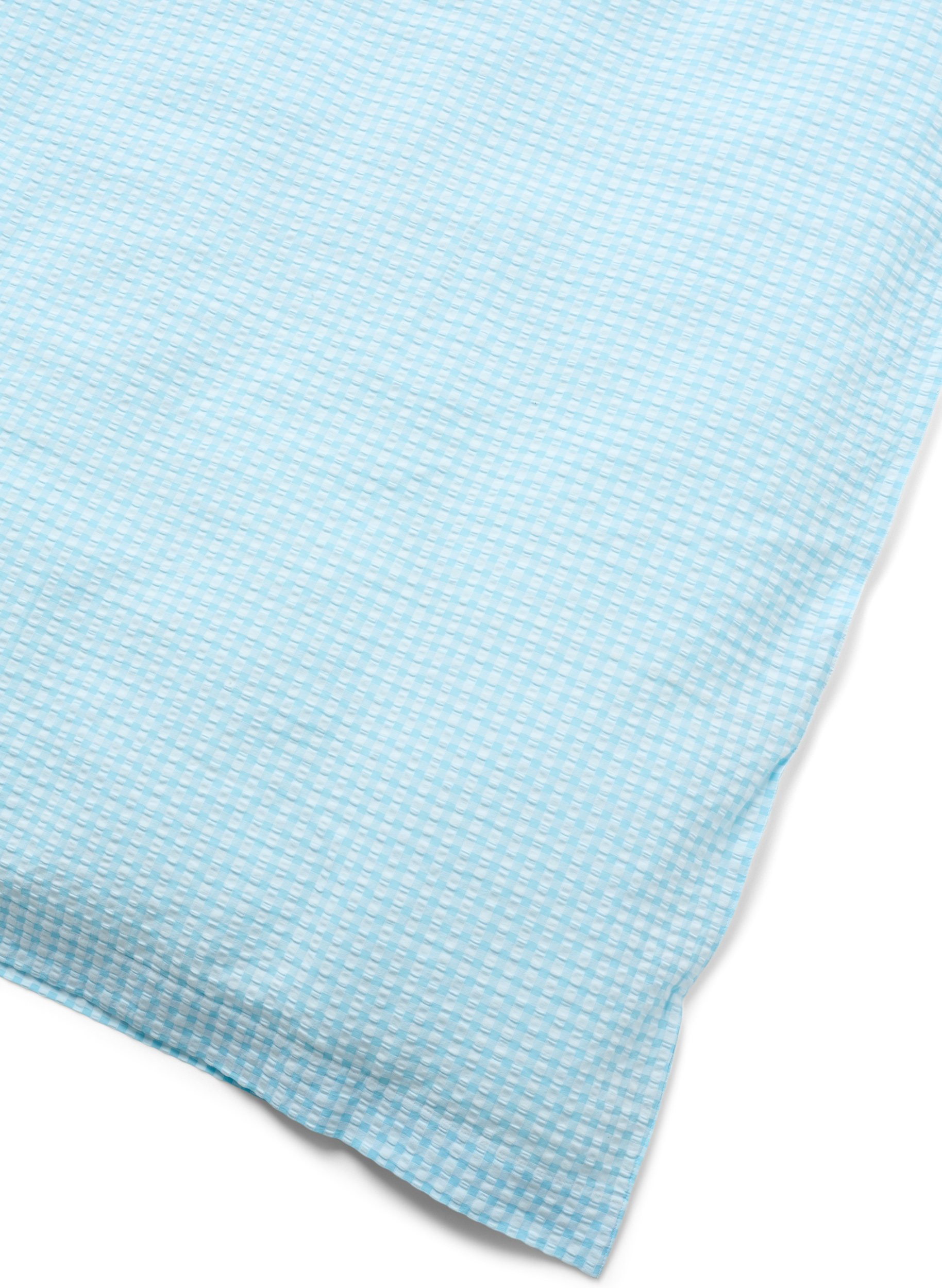 Ternet sengesæt i bomuld, Blue/White Check, Packshot image number 2