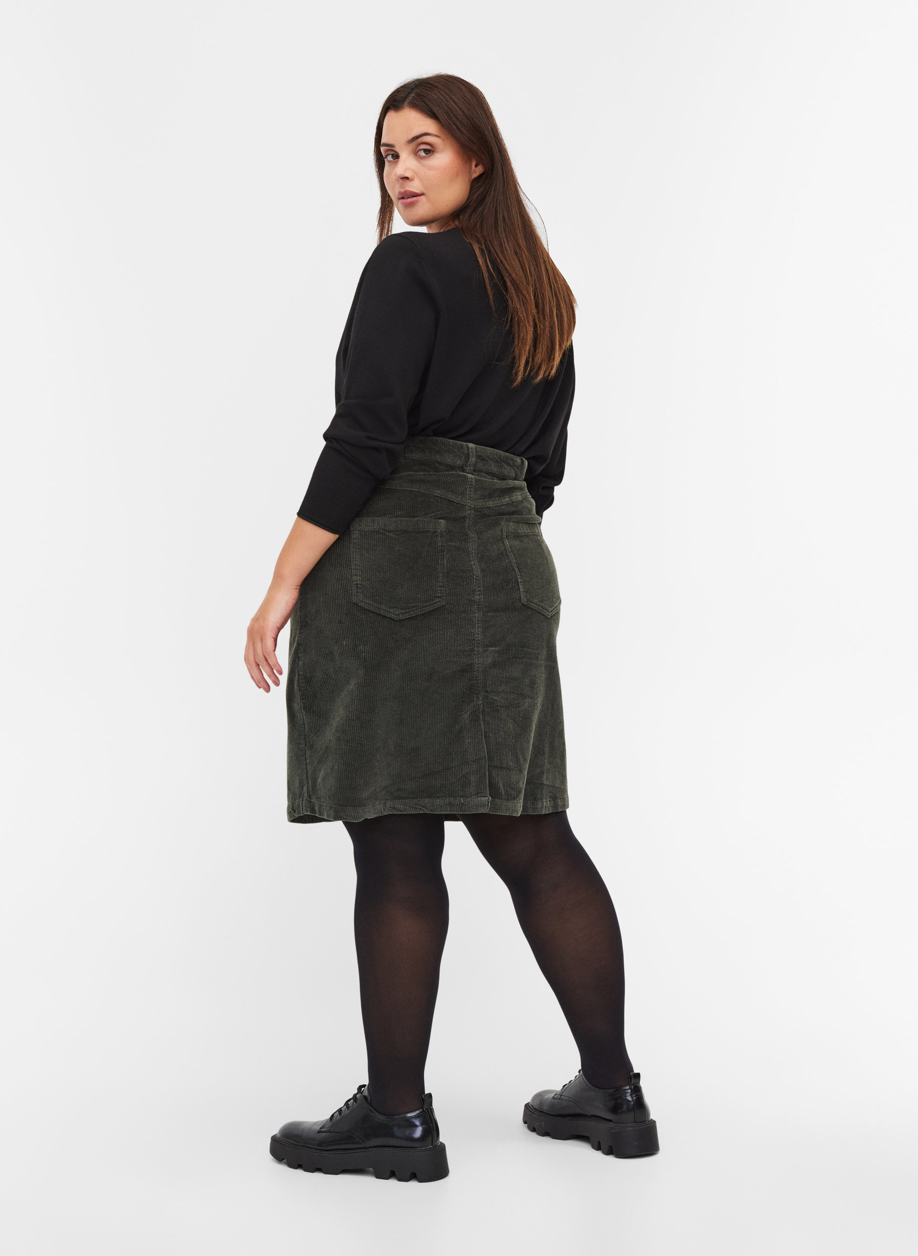 Bomulds nederdel i fløjl, Urban Chic, Model image number 1