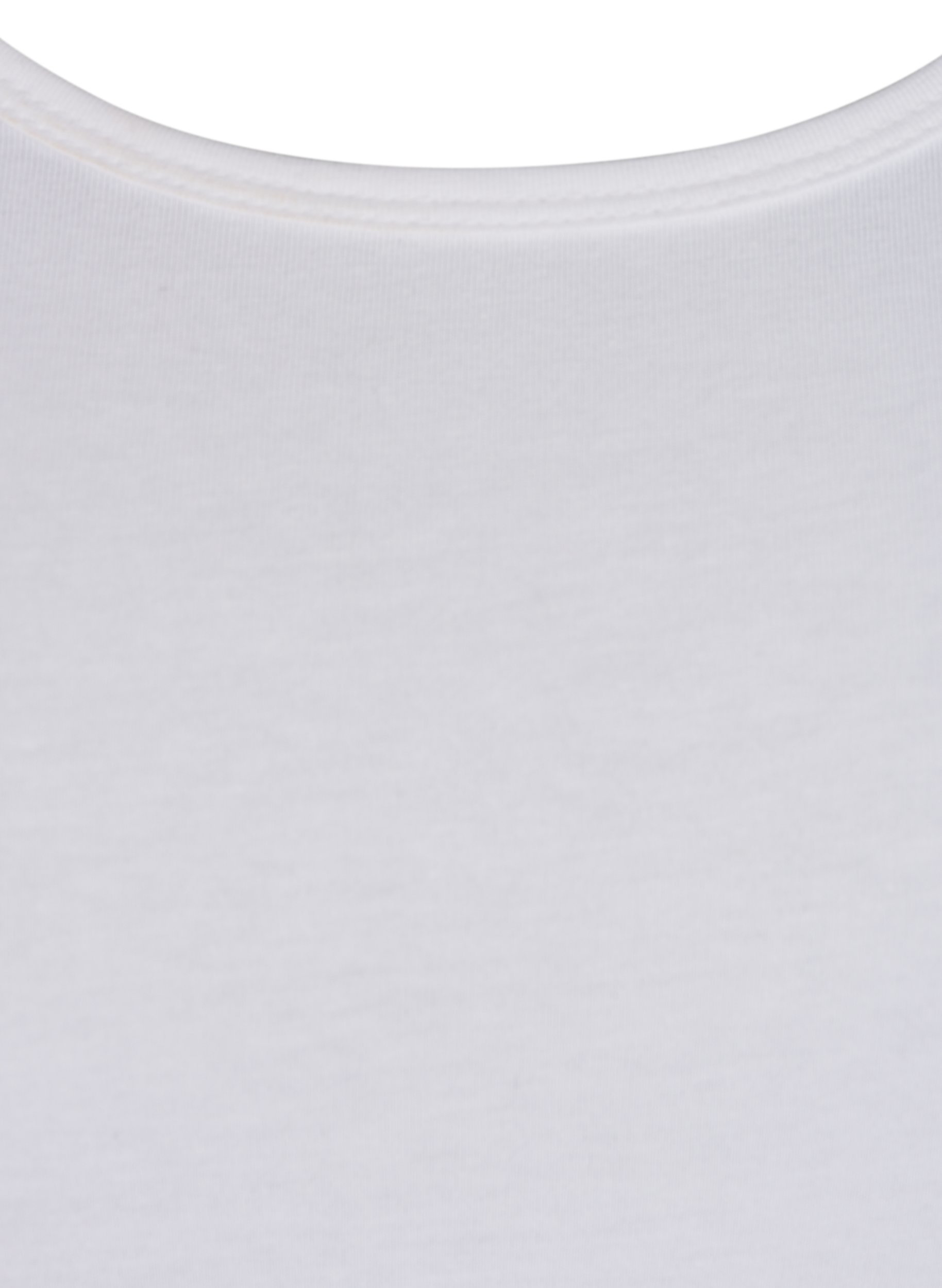 Ensfarvet basis top, Bright White, Packshot image number 2