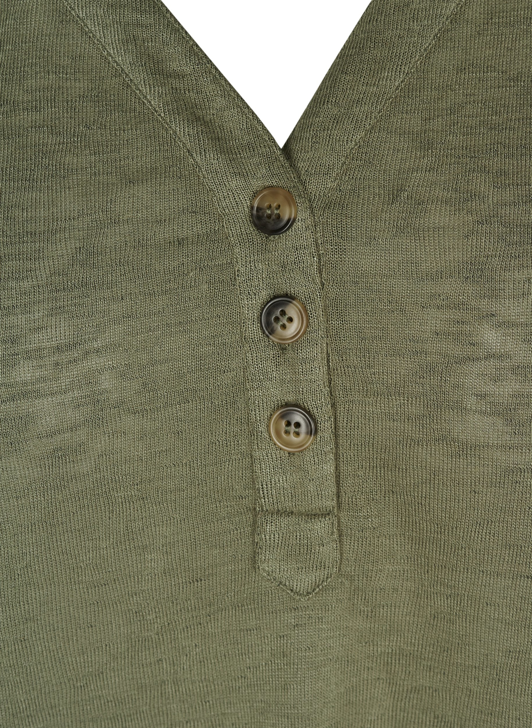 Kortærmet t-shirt med knapper , Ivy green, Packshot image number 2