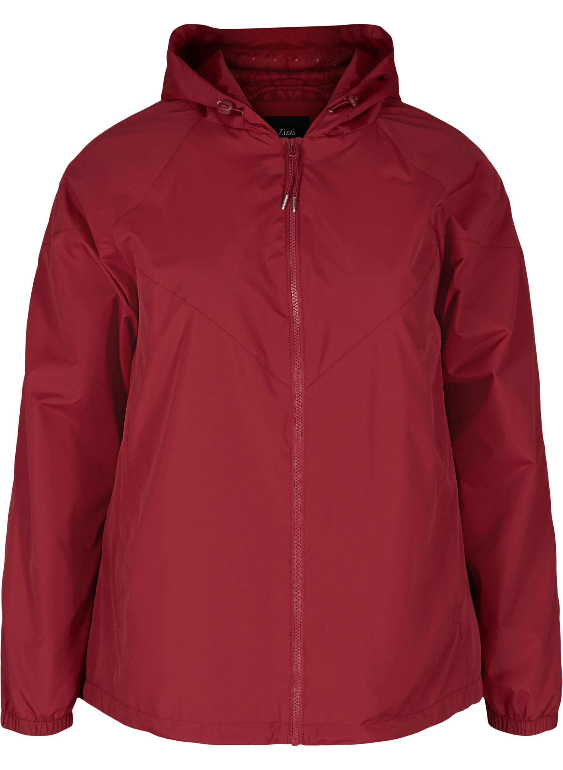 Kort jakke med lynlås og hætte, Rio Red, Packshot image number 0