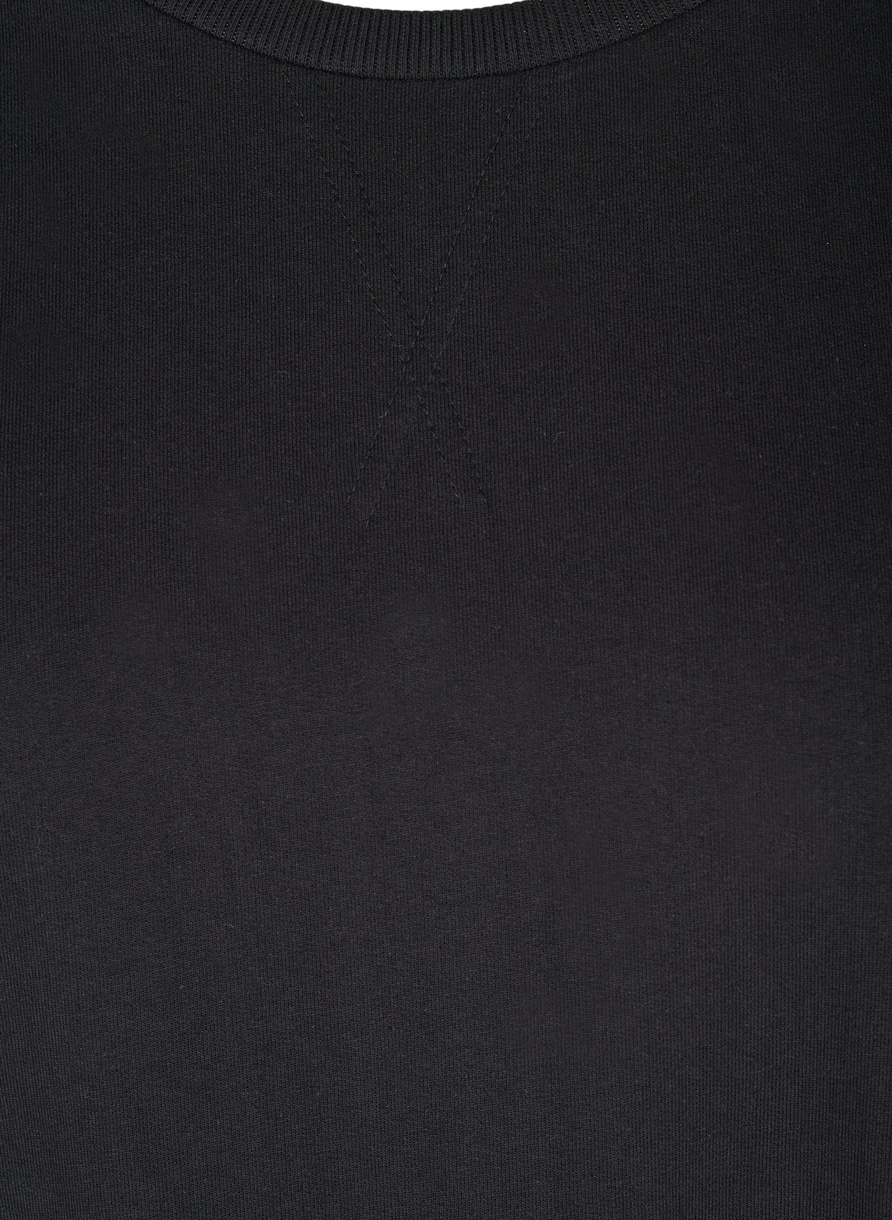 Ensfarvet bomulds tunika med 2/4 ærmer, Black, Packshot image number 2