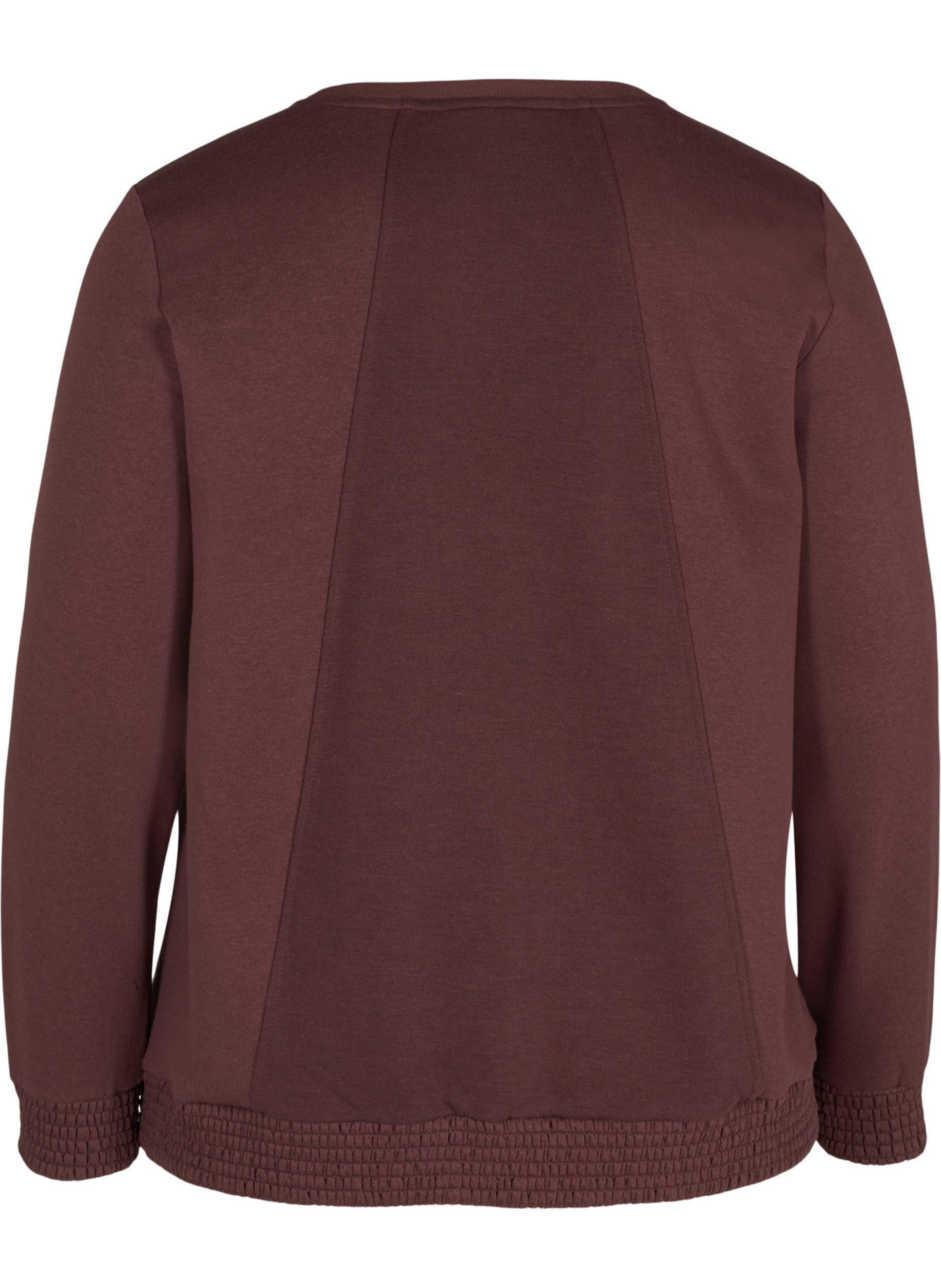 Sweatshirt med rund hals og smock, Decadent Chocolate, Packshot image number 1