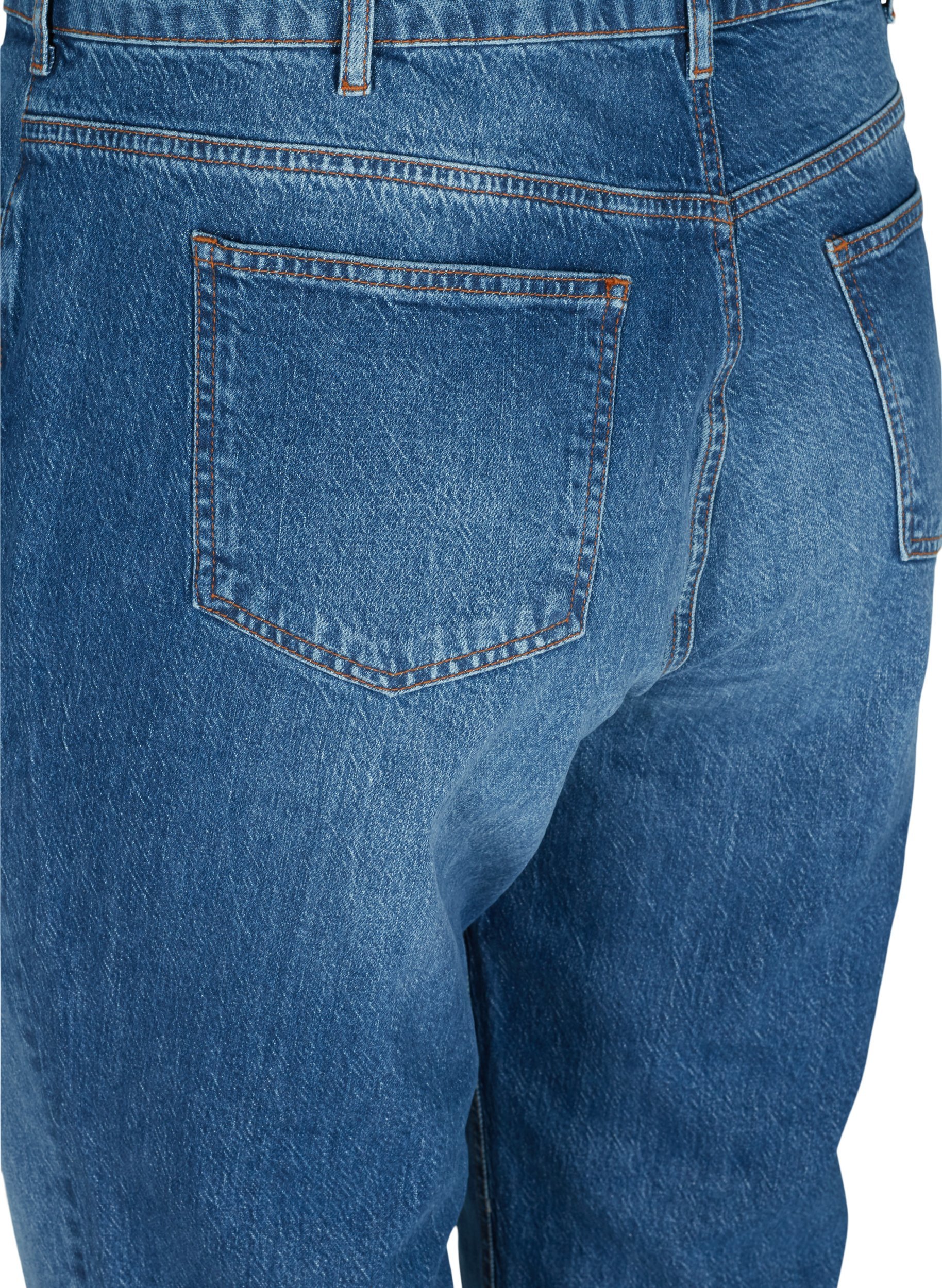 Cropped mom fit Mille jeans med løs pasform, Blue Denim 5, Packshot image number 3