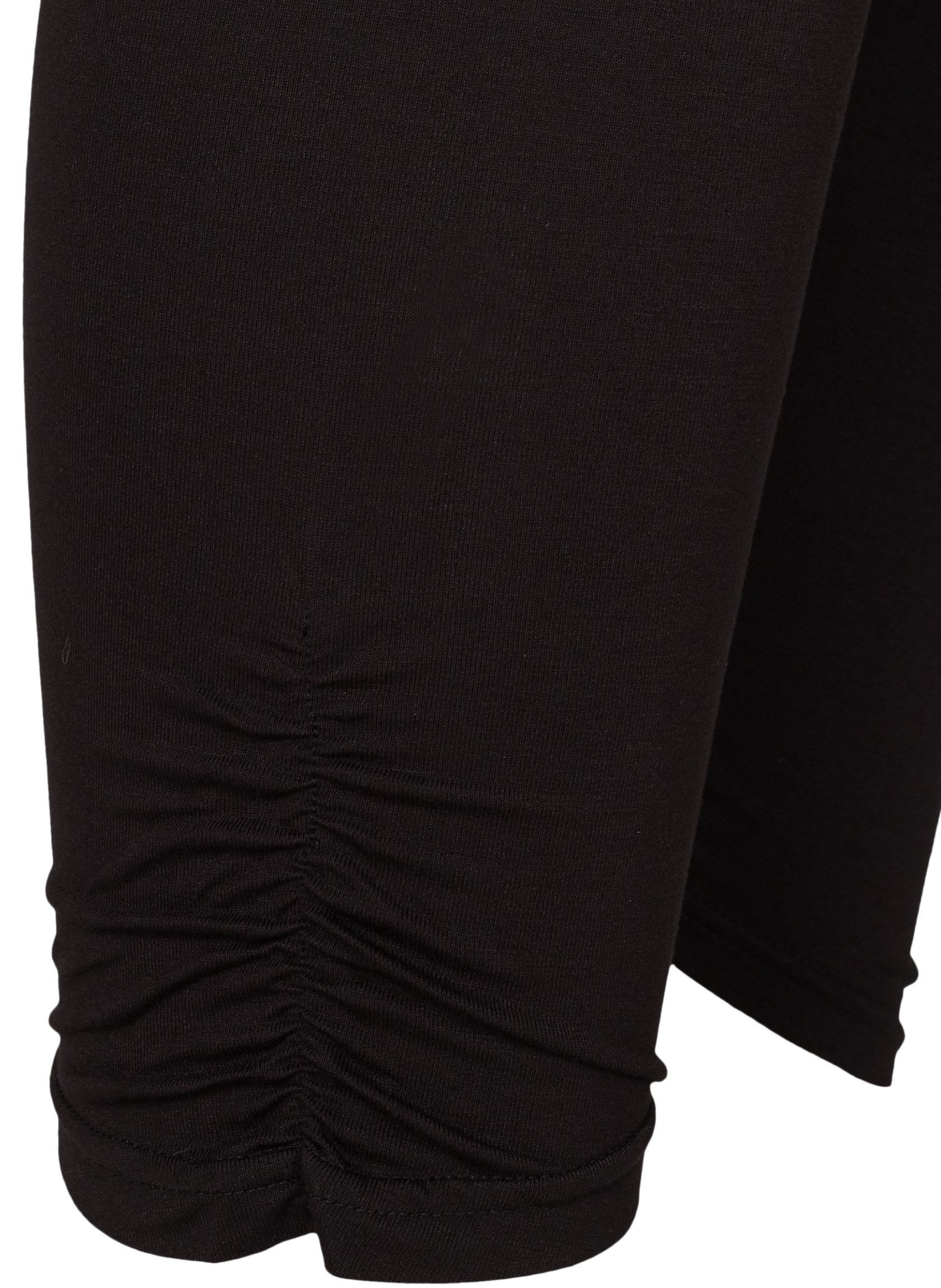 Basis 3/4 leggings med rynkedetalje , Black, Packshot image number 3