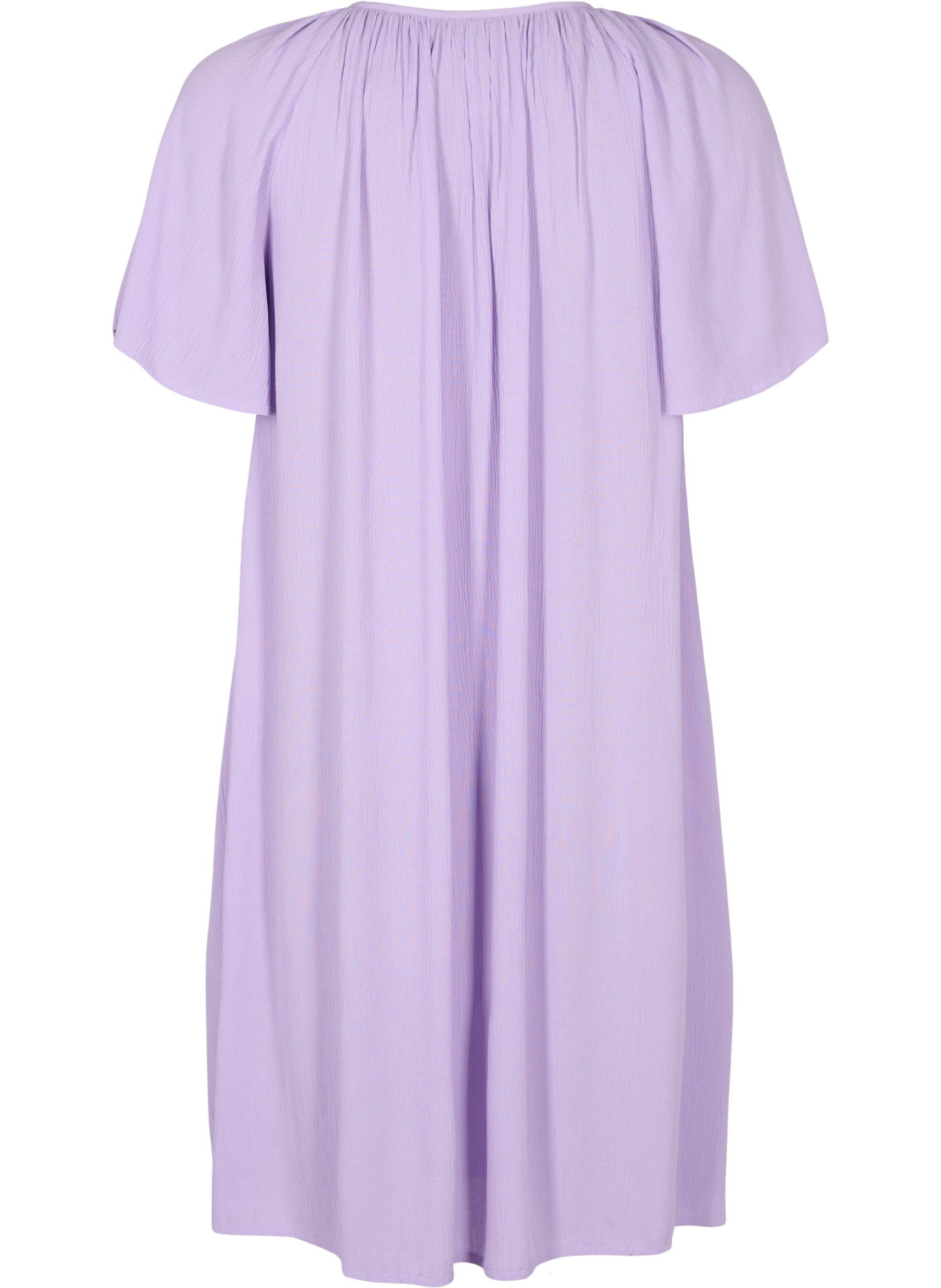 Kortærmet kjole i viskose, Lavendula, Packshot image number 1
