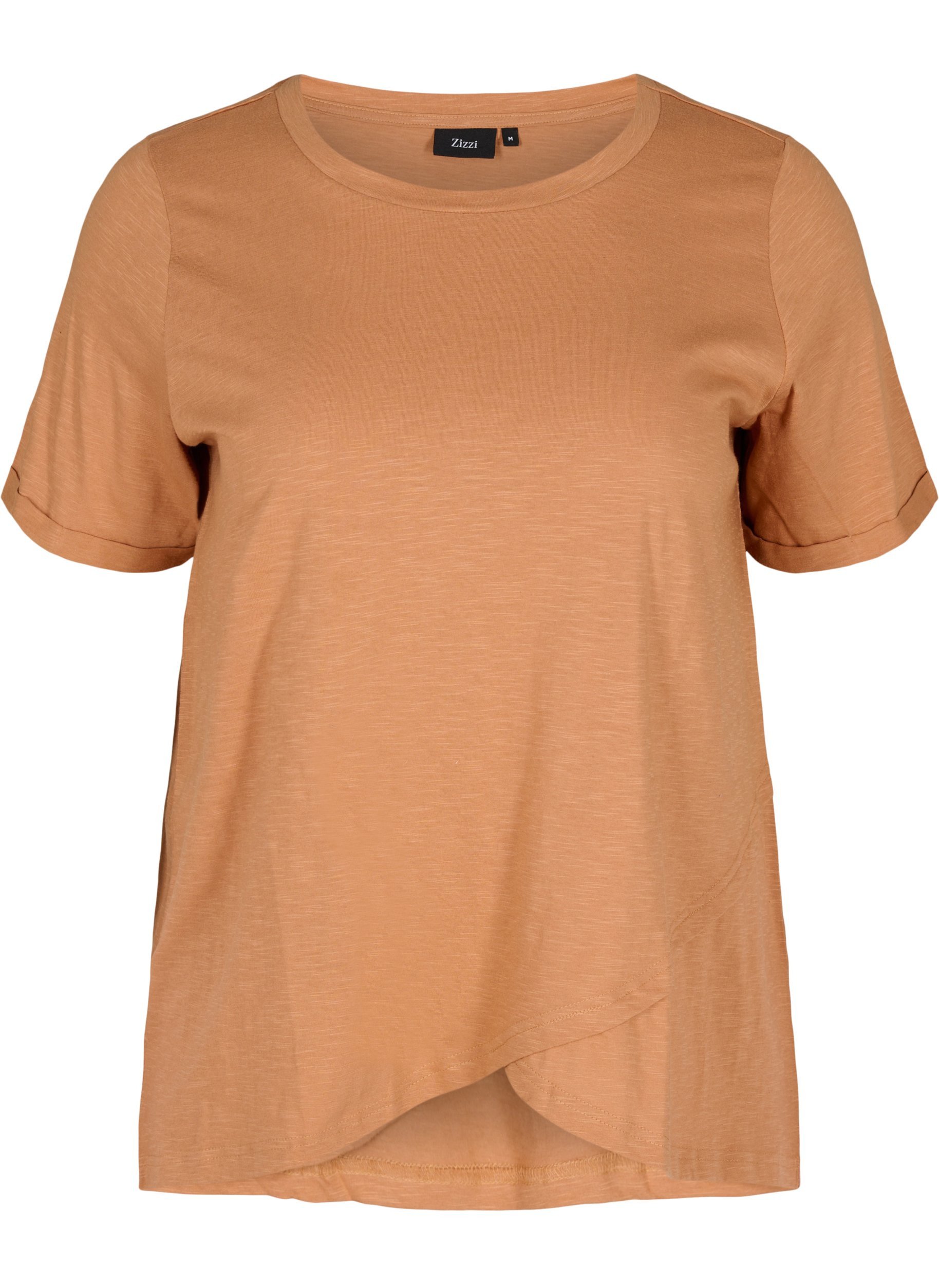 Bomulds t-shirt med korte ærmer, Pecan Brown, Packshot image number 0
