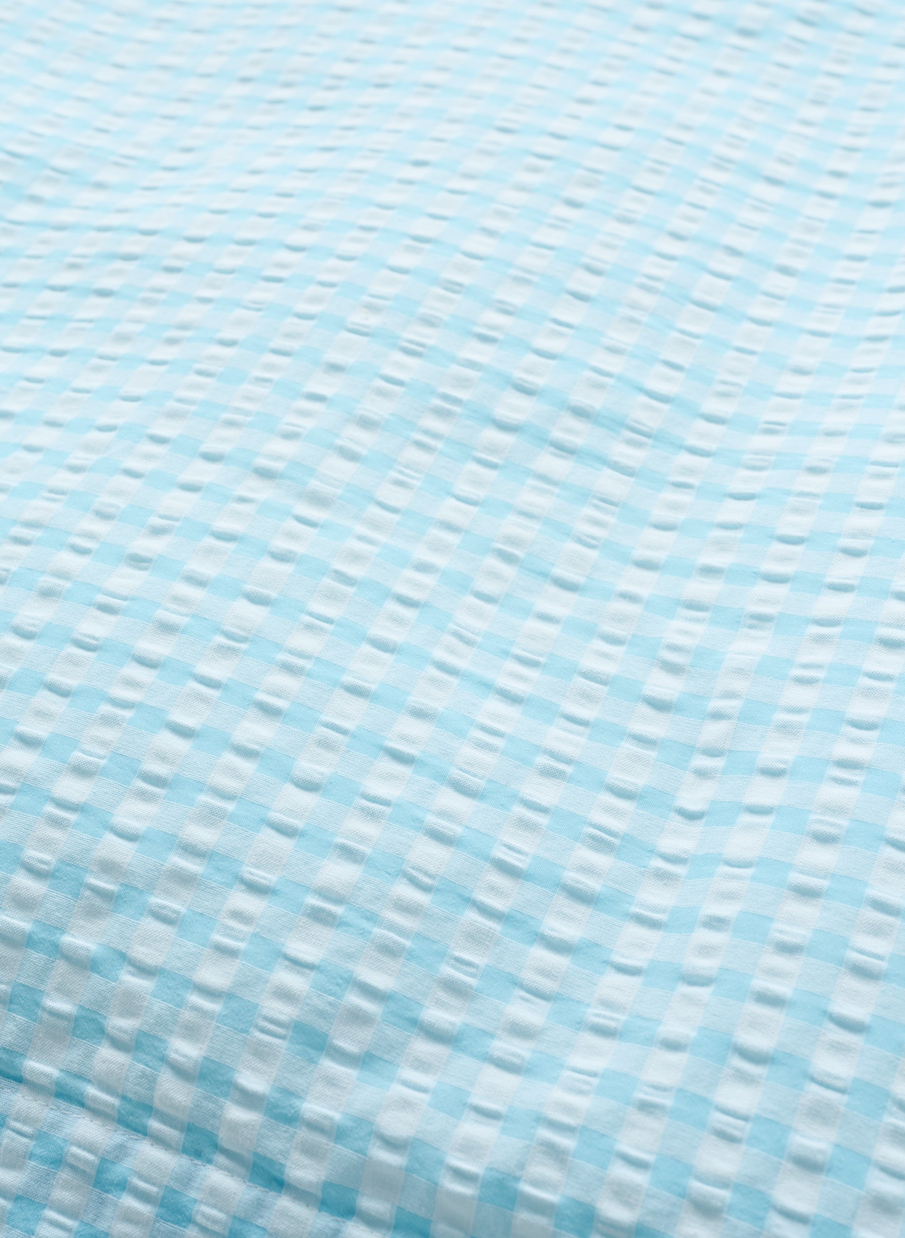 Ternet sengesæt i bomuld, Blue/White Check, Packshot image number 3