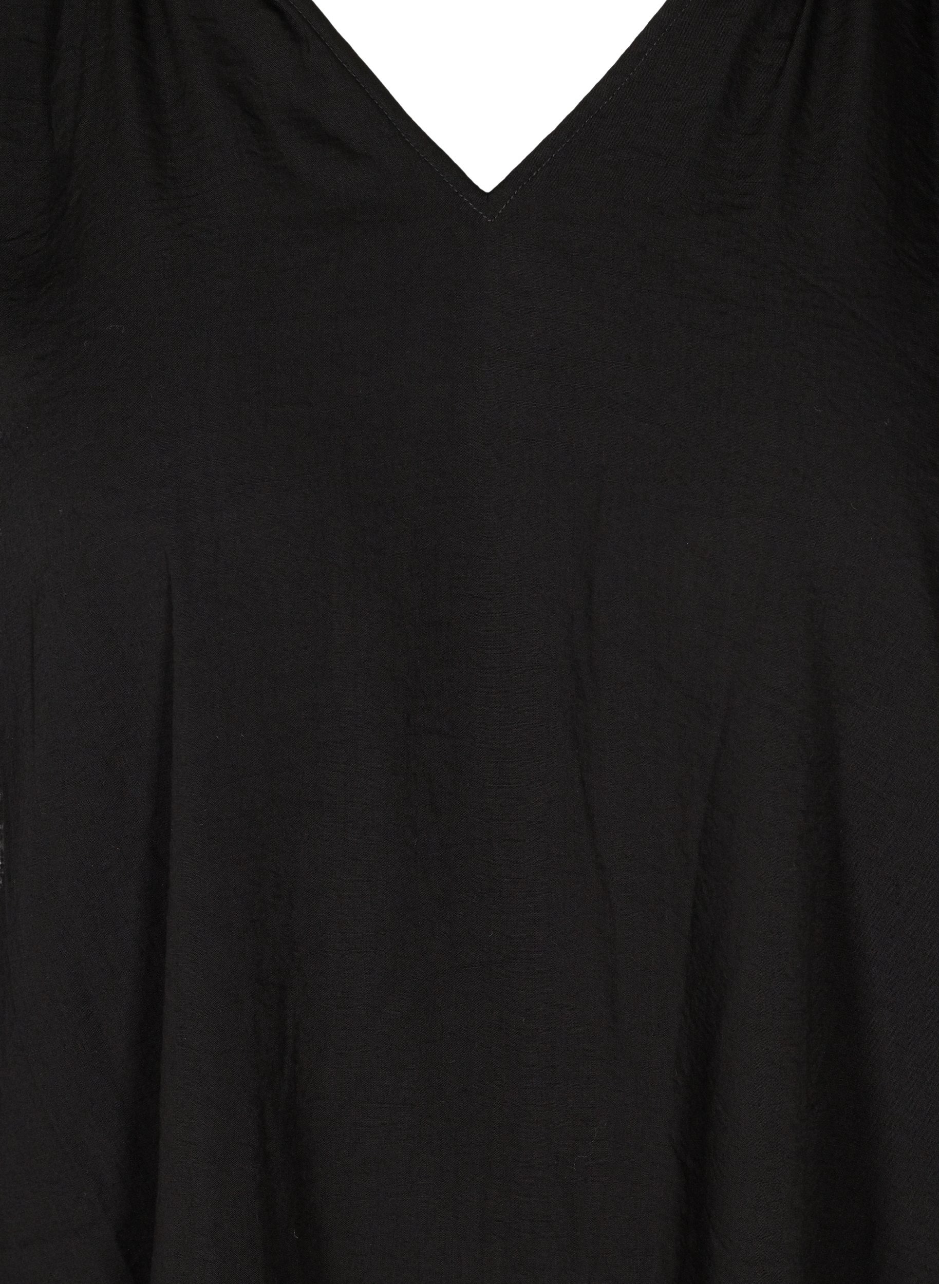 Langærmet tunika med v-hals, Black, Packshot image number 2