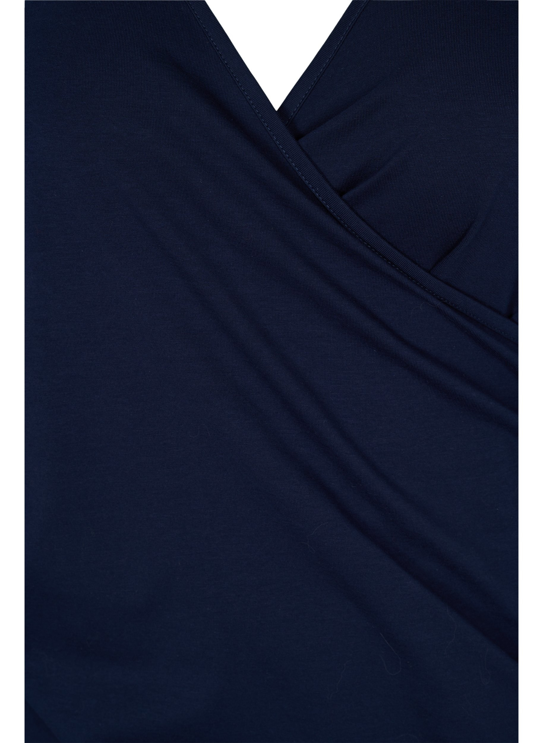 Bomulds bluse med 3/4 ærmer og wrap, Night Sky, Packshot image number 2