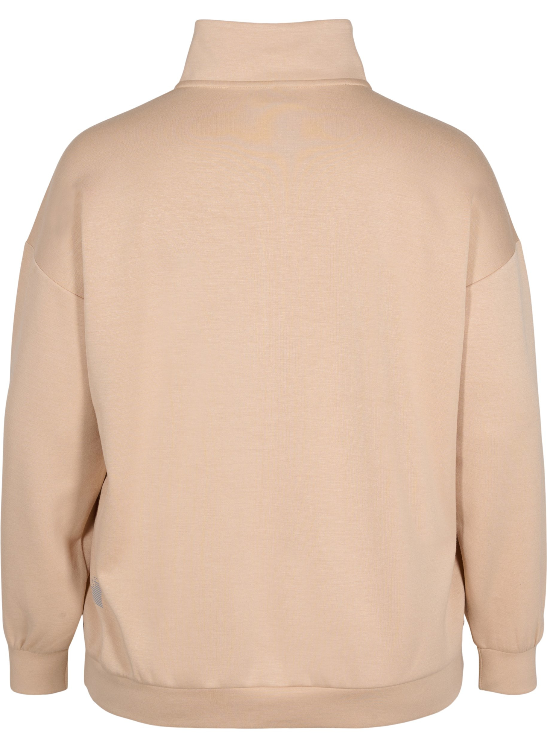 Højhalset sweatshirt med lynlås, Oatmeal, Packshot image number 1