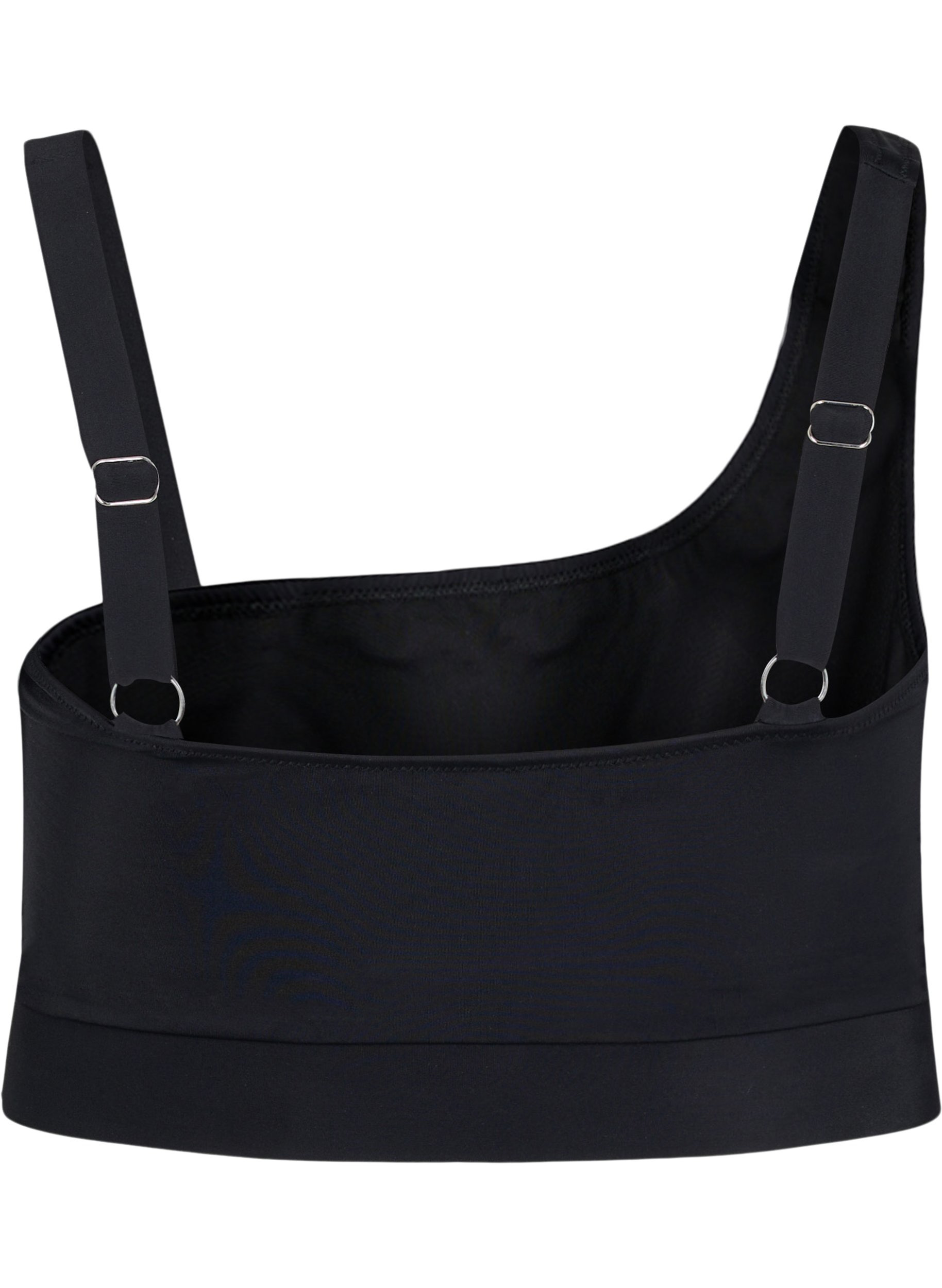 One-shoulder bikini top , Black, Packshot image number 1