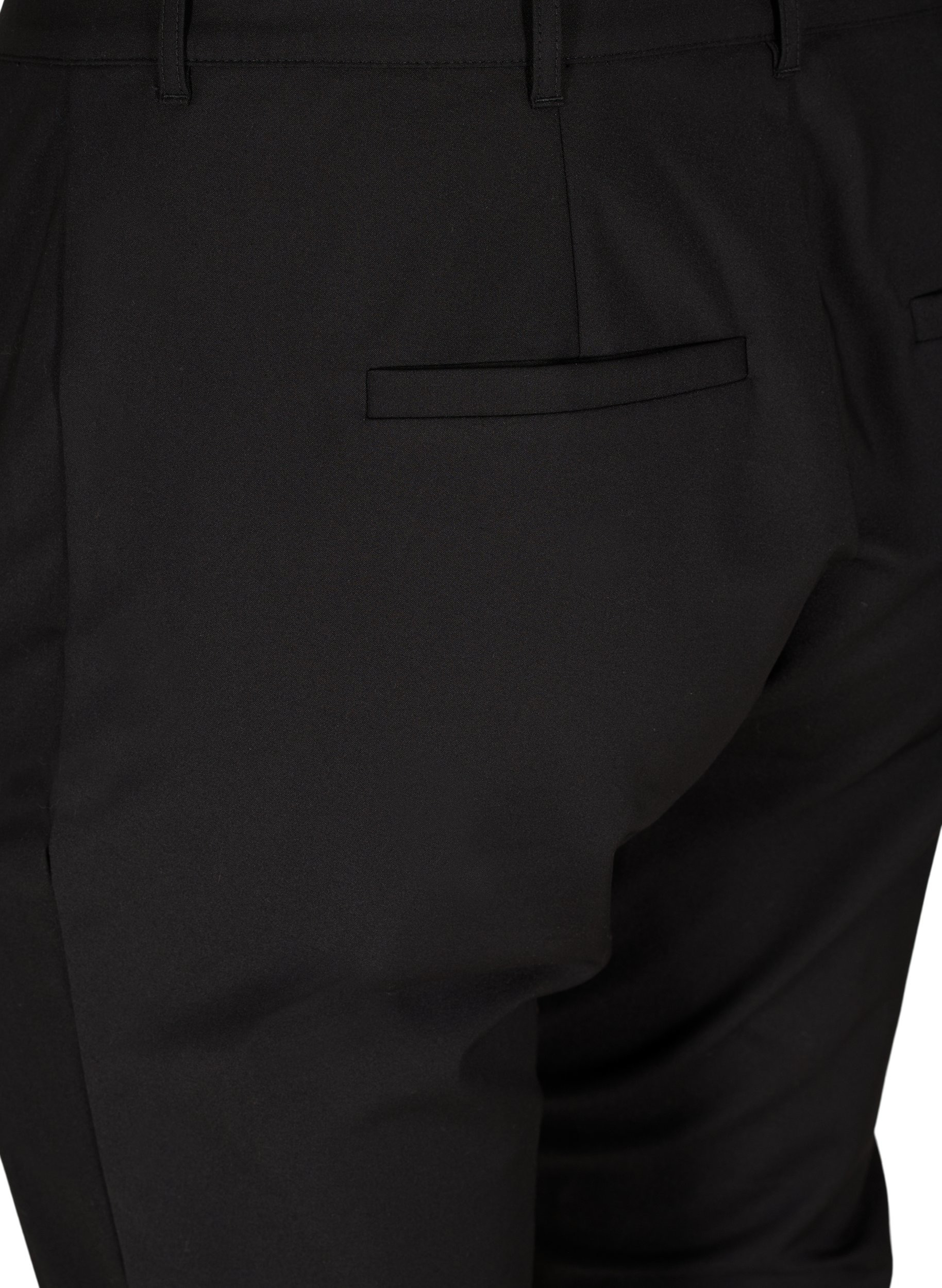 Klassiske bukser med høj talje og ankellængde, Black, Packshot image number 3