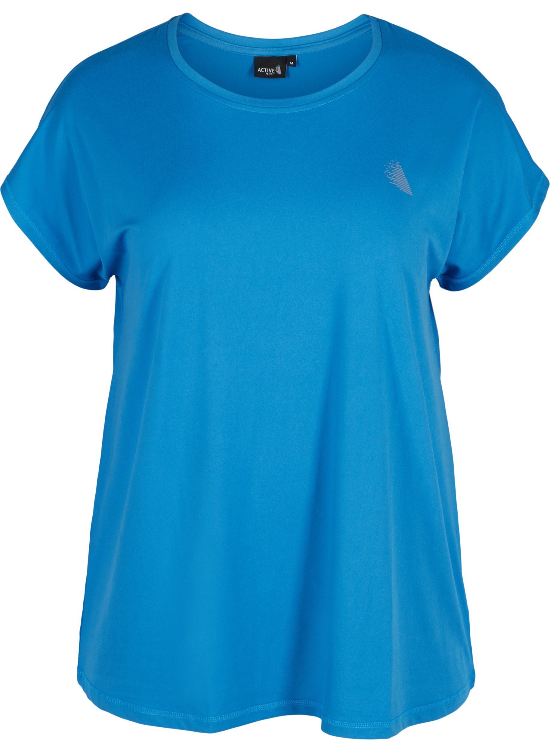 Ensfarvet trænings t-shirt, Daphne Blue, Packshot image number 0
