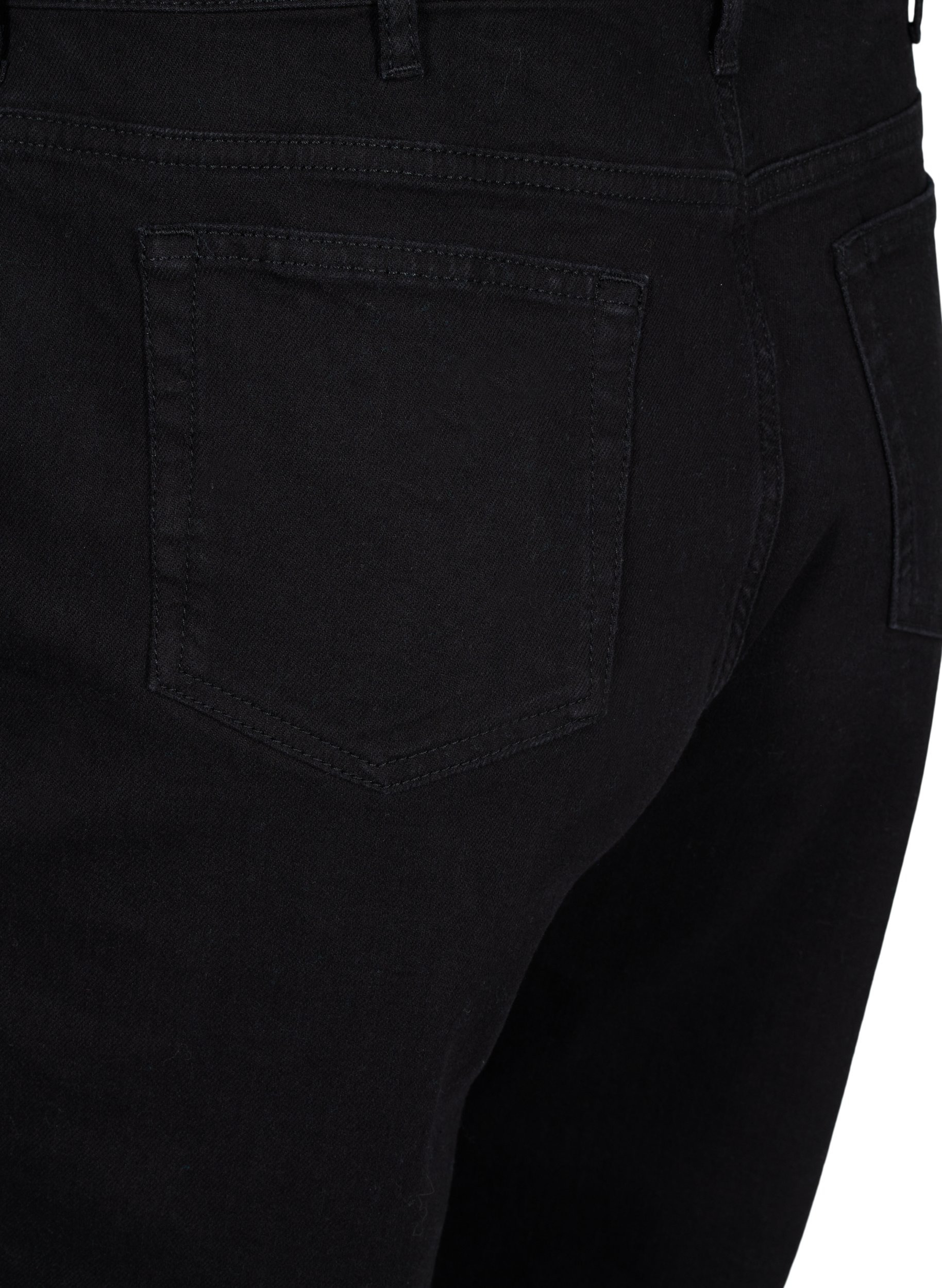 Cropped Mille jeans med mom fit, Black, Packshot image number 3