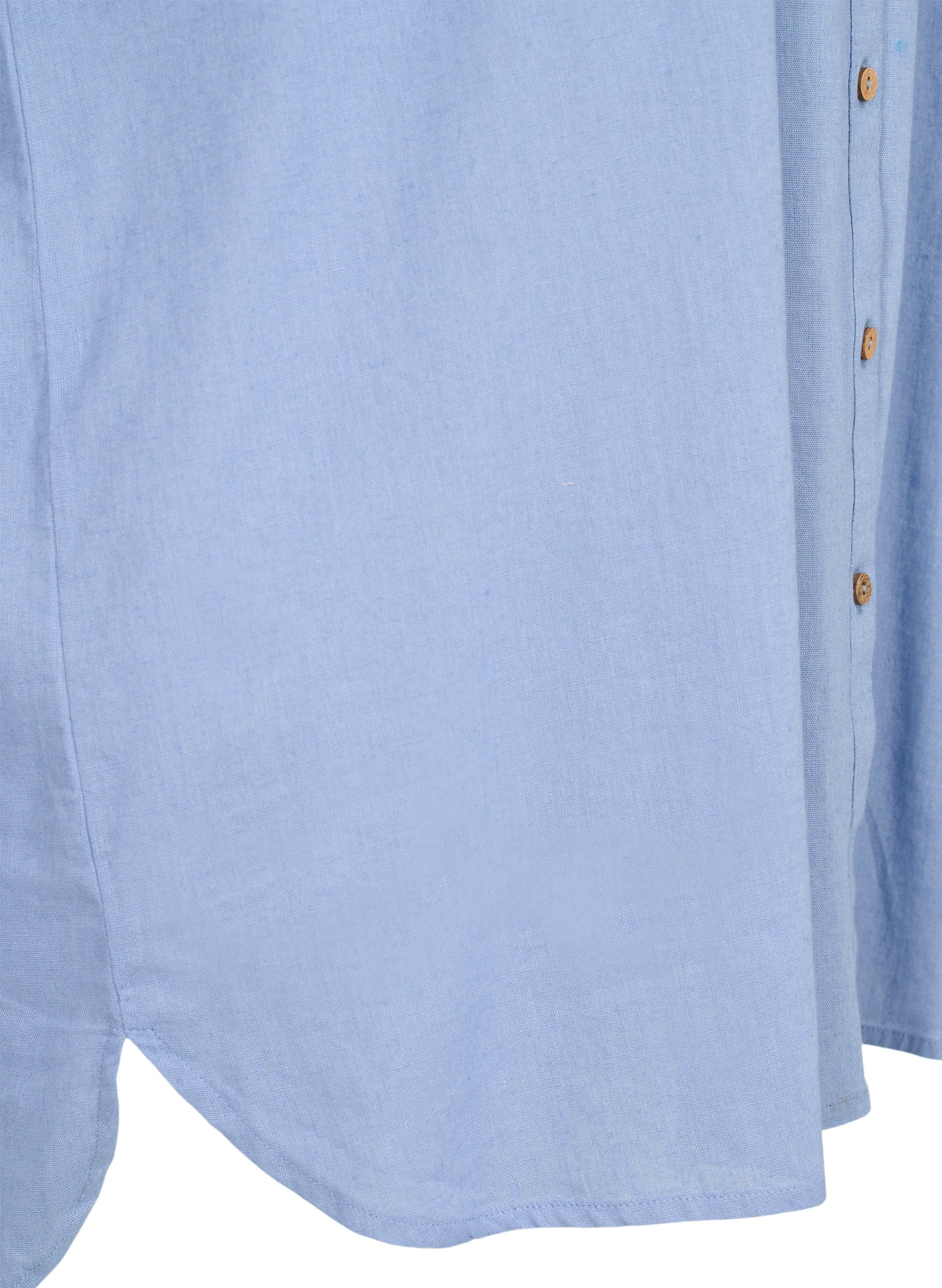 Bluse med 3/4 ærmer og knaplukning, Troposphere, Packshot image number 3