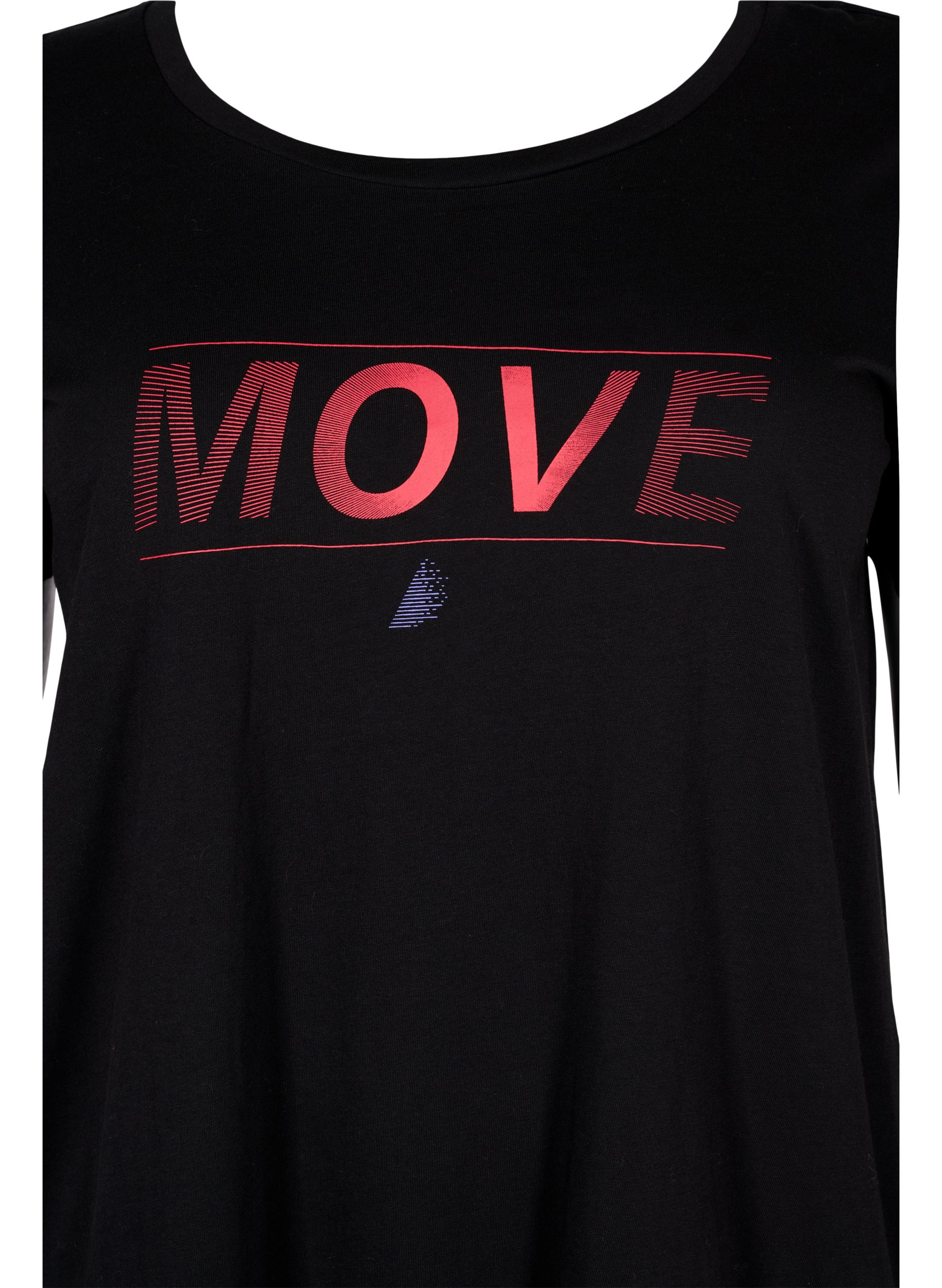 Trænings t-shirt med print, Black w. Stripe Move, Packshot image number 2