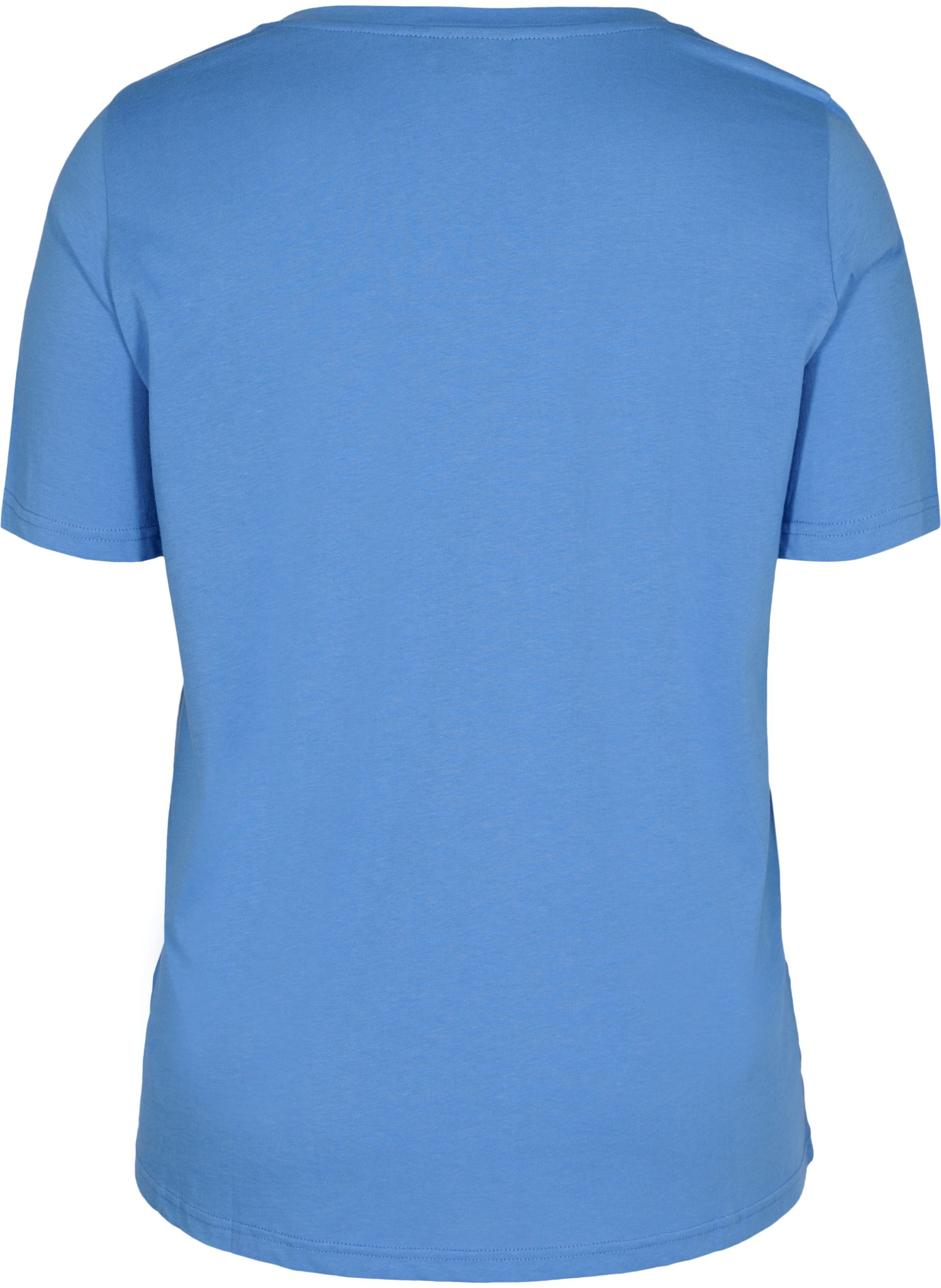 T-shirt i økologisk bomuld med v-udskæring, Ultramarine, Packshot image number 1