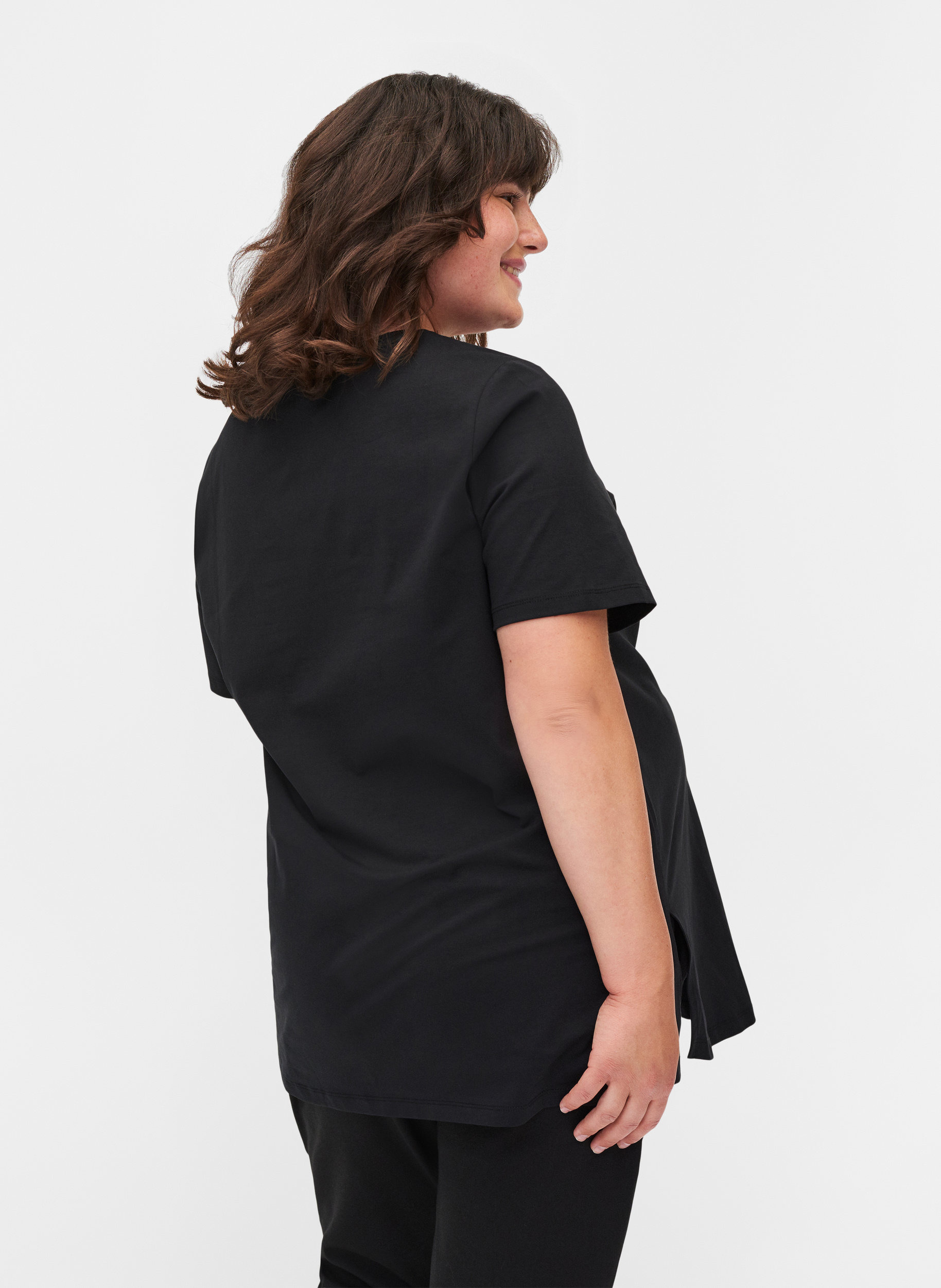 Kortærmet graviditets t-shirt i bomuld, Black, Model image number 1