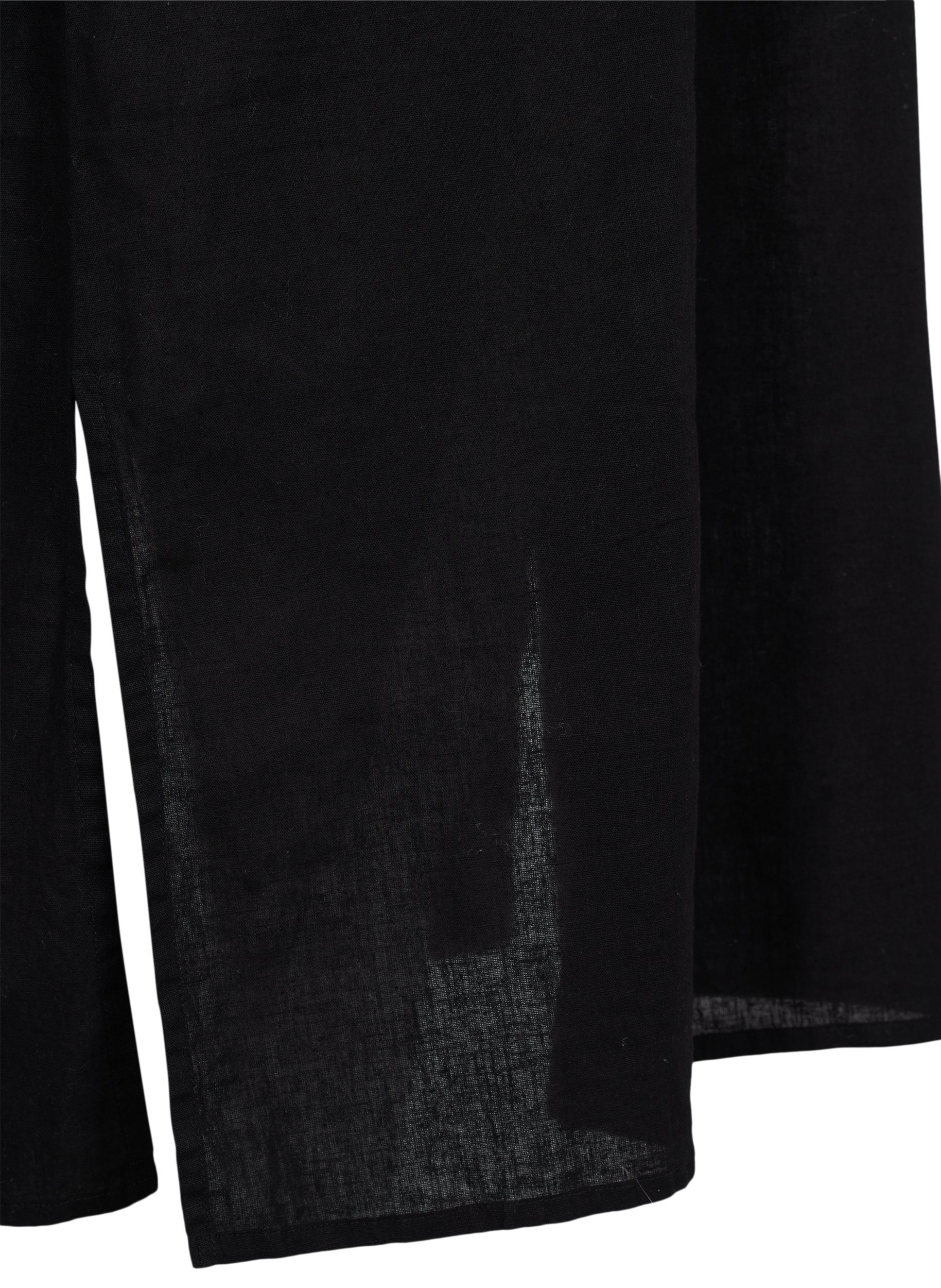 Lang skjortekjole med korte ærmer, Black, Packshot image number 3